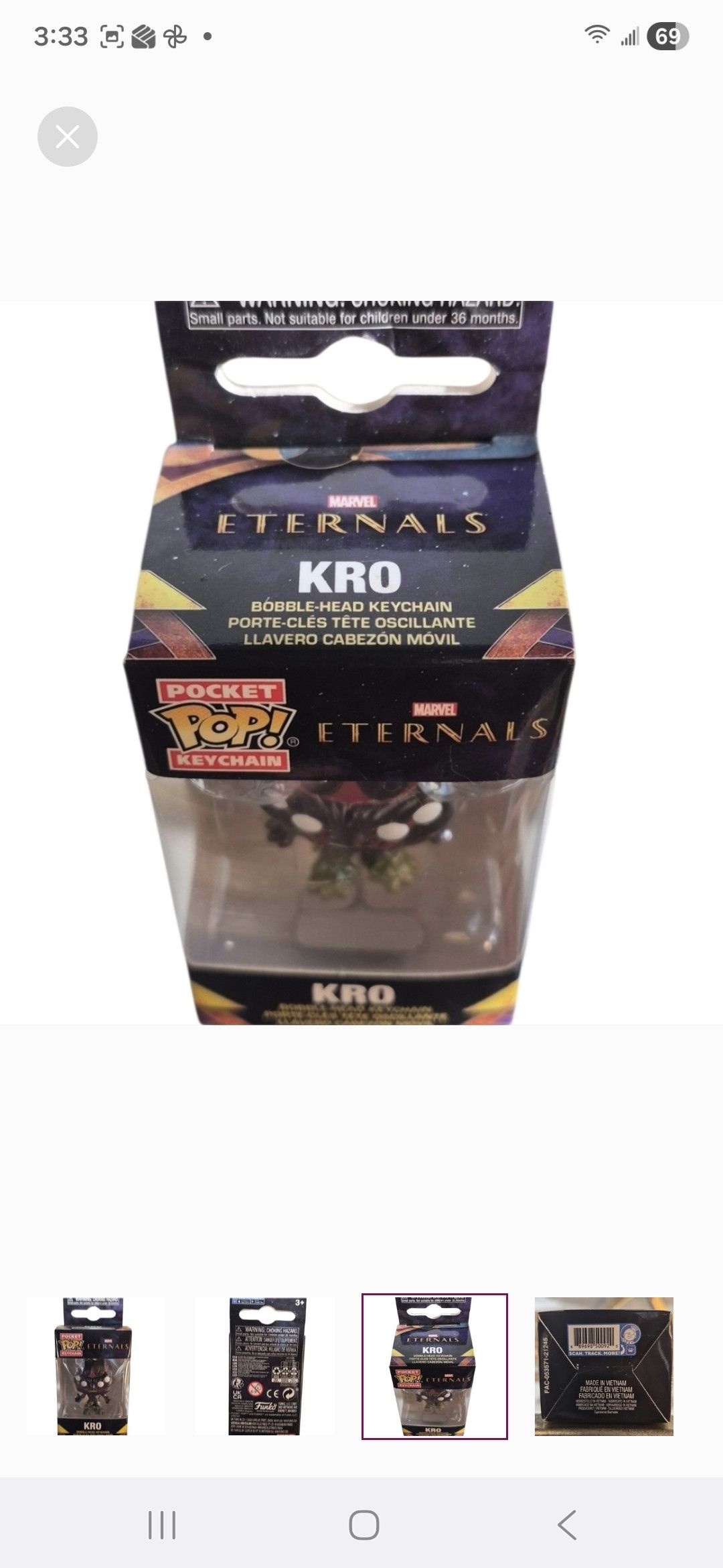Other Funko × Marvel Eternals Kro Pocket POP Keychain Size ONE SIZE - 3 Thumbnail