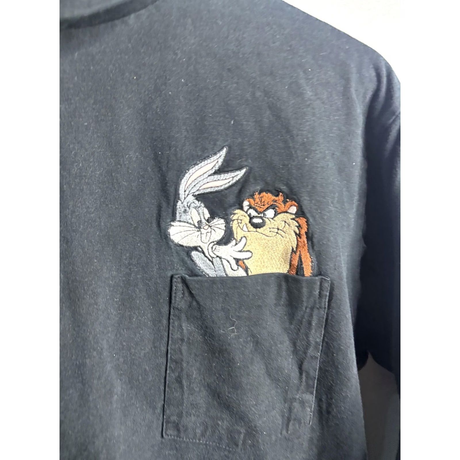 Acme Clothing ACME Clothing Co Looney Tunes Bugs Taz Shirt Mens Medium Black Turtleneck Pocket Embroidered Size US M / EU 48-50 / 2 - 2 Thumbnail