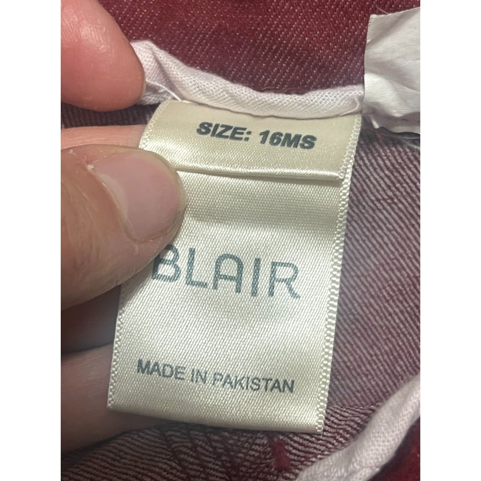 Blair Blair Jeans, Women's 16, Red, Pull On, Straight, 5-Pocket Design, Denim, Regular, Inseam 27 in, Zip, Machine Washable, Pockets, Vintage No Size 38" / US 16 / IT 52 - 5 Thumbnail