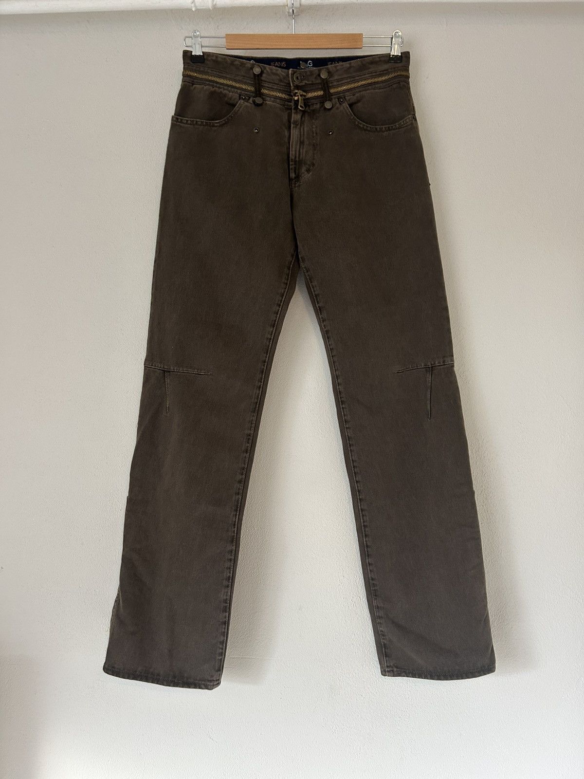 Dolce & Gabbana Dolce & Gabbana Brown Denim Pants with Gold Zippers Size US 32 / EU 48 - 1 Thumbnail