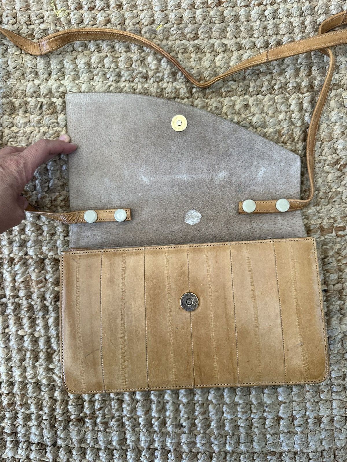 Other Vintage Eel Skin Convertible Clutch Purse in Beige Size ONE SIZE - 2 Thumbnail