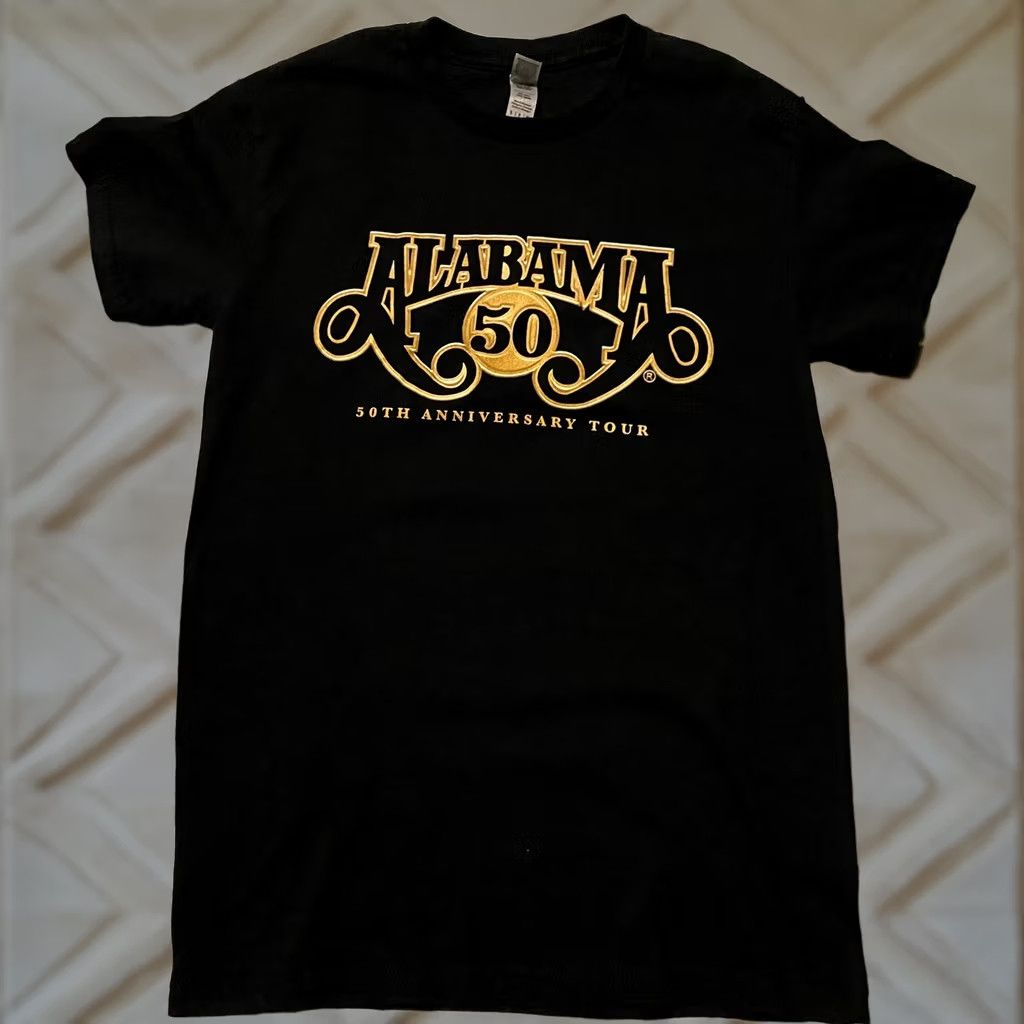 Vintage Alabama Shirt Adult Small Black Gold 50th Anniversary Tour Country Band Tee Shirt S Black Gildan Hammer Men Music Double-Sided 50th Vintage: No Size US S / EU 44-46 / 1 - 1 Thumbnail