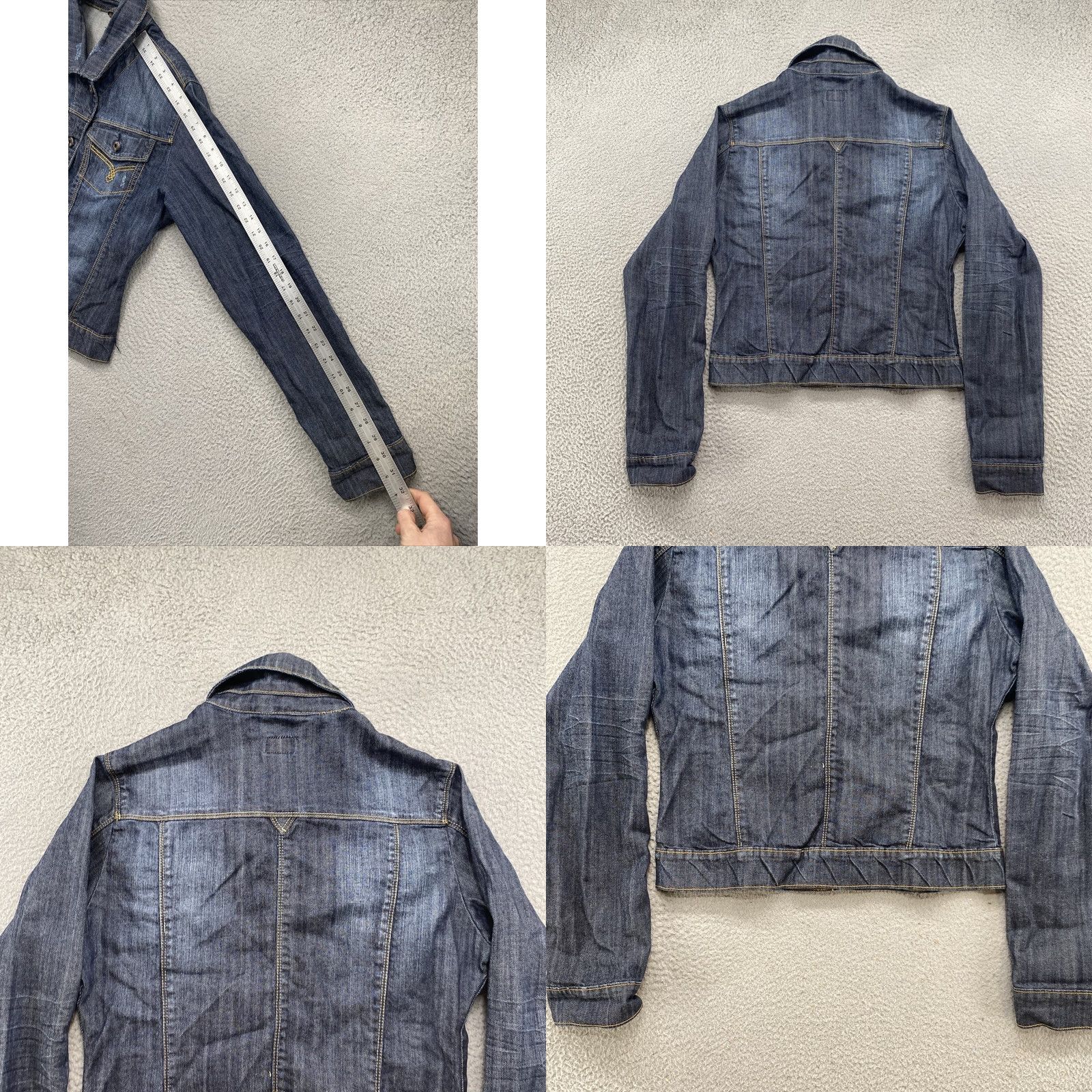 Denime VINTAGE Blue Asphalt Denim Button Up Jean Jacket Women’s Junior XL Casual 90s Embroidered Men/Women Size 40" / US 18 - 8 Thumbnail