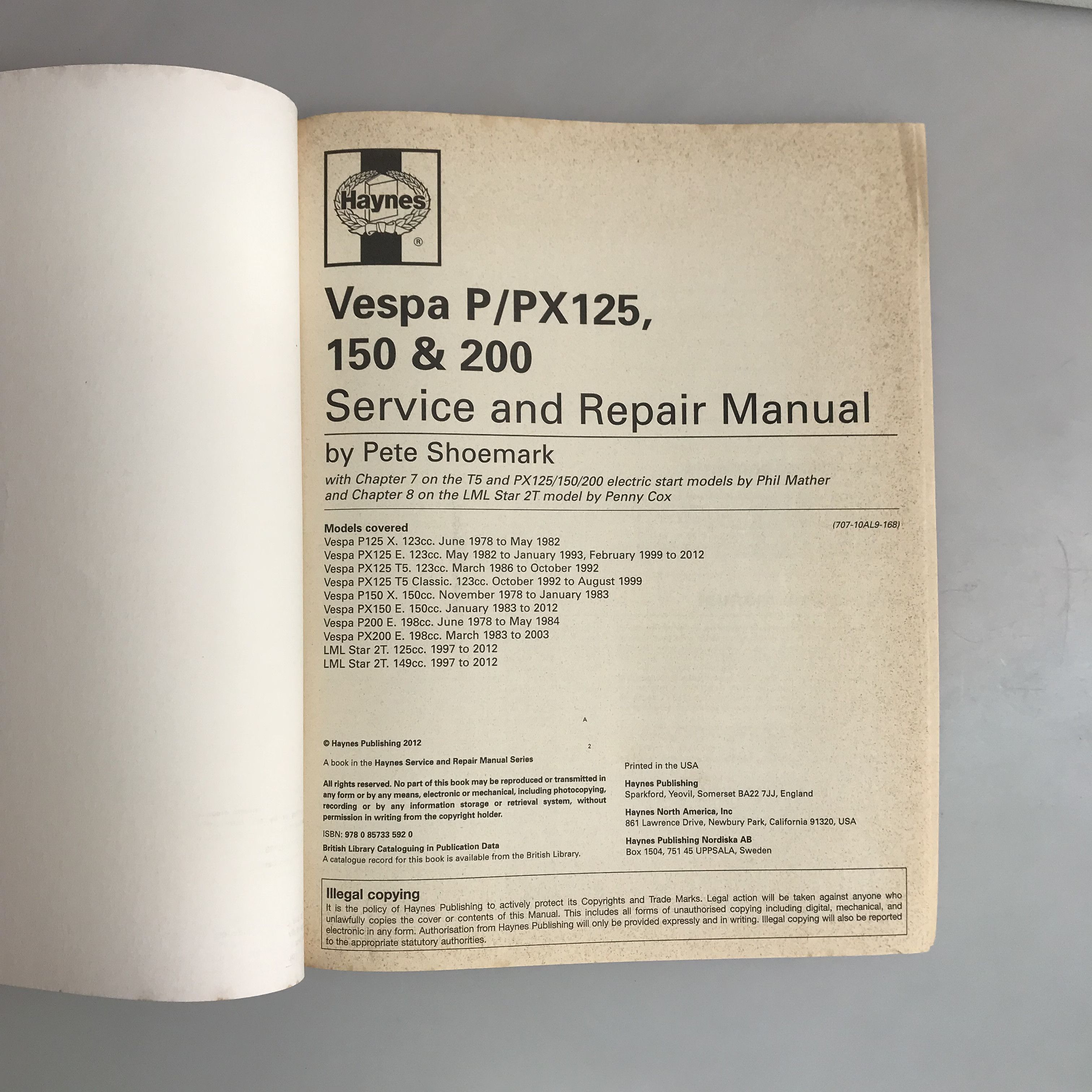 Vintage Vespa P/PX 125, 150 & 200 scooters (Inc. LML Book books Size ONE SIZE - 3 Thumbnail