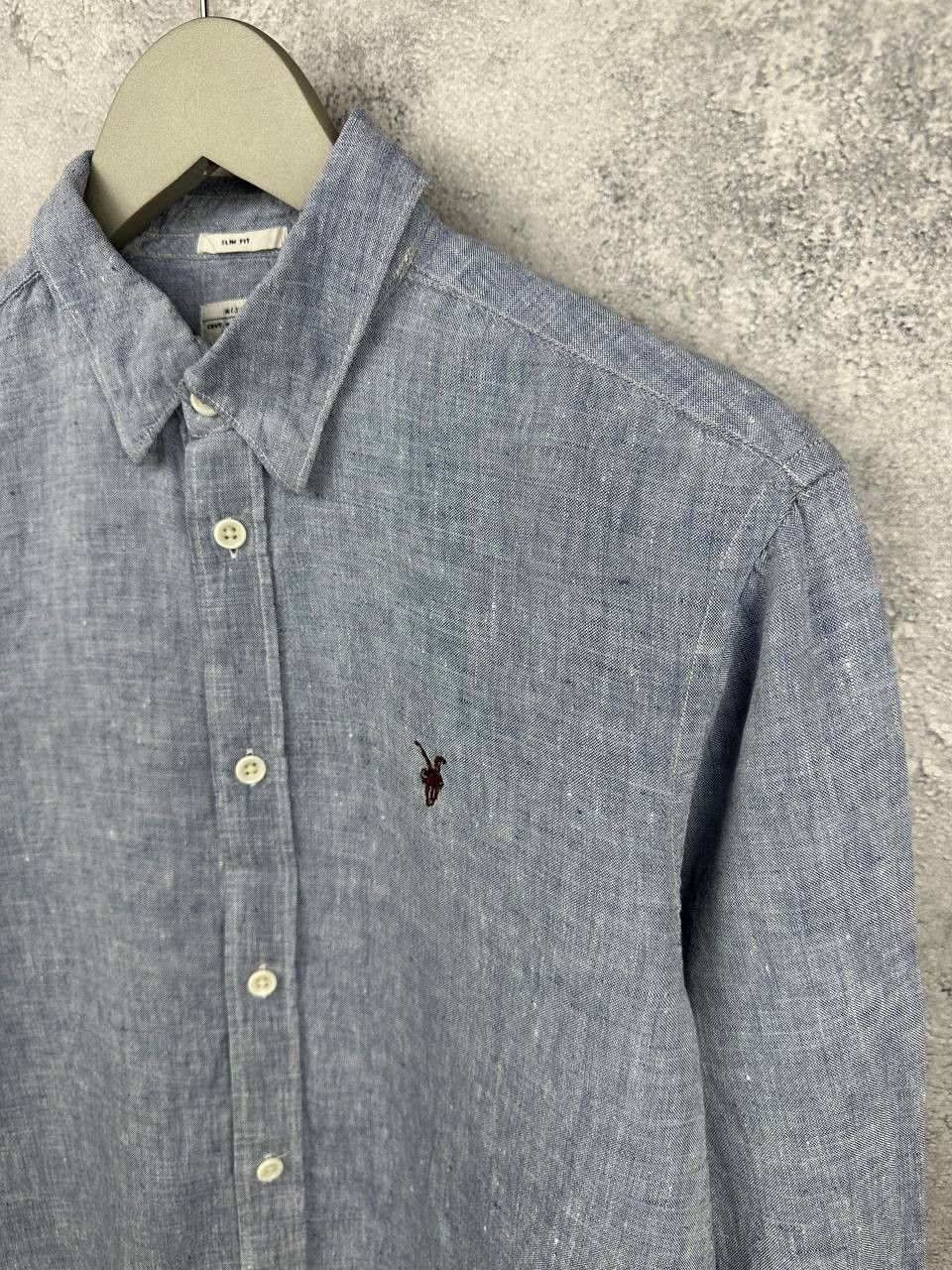 Allsaints ALLSAINTS Reaper Shirt 100% Linen Blue LS Button Up Slim Fit Size US S / EU 44-46 / 1 - 5 Thumbnail