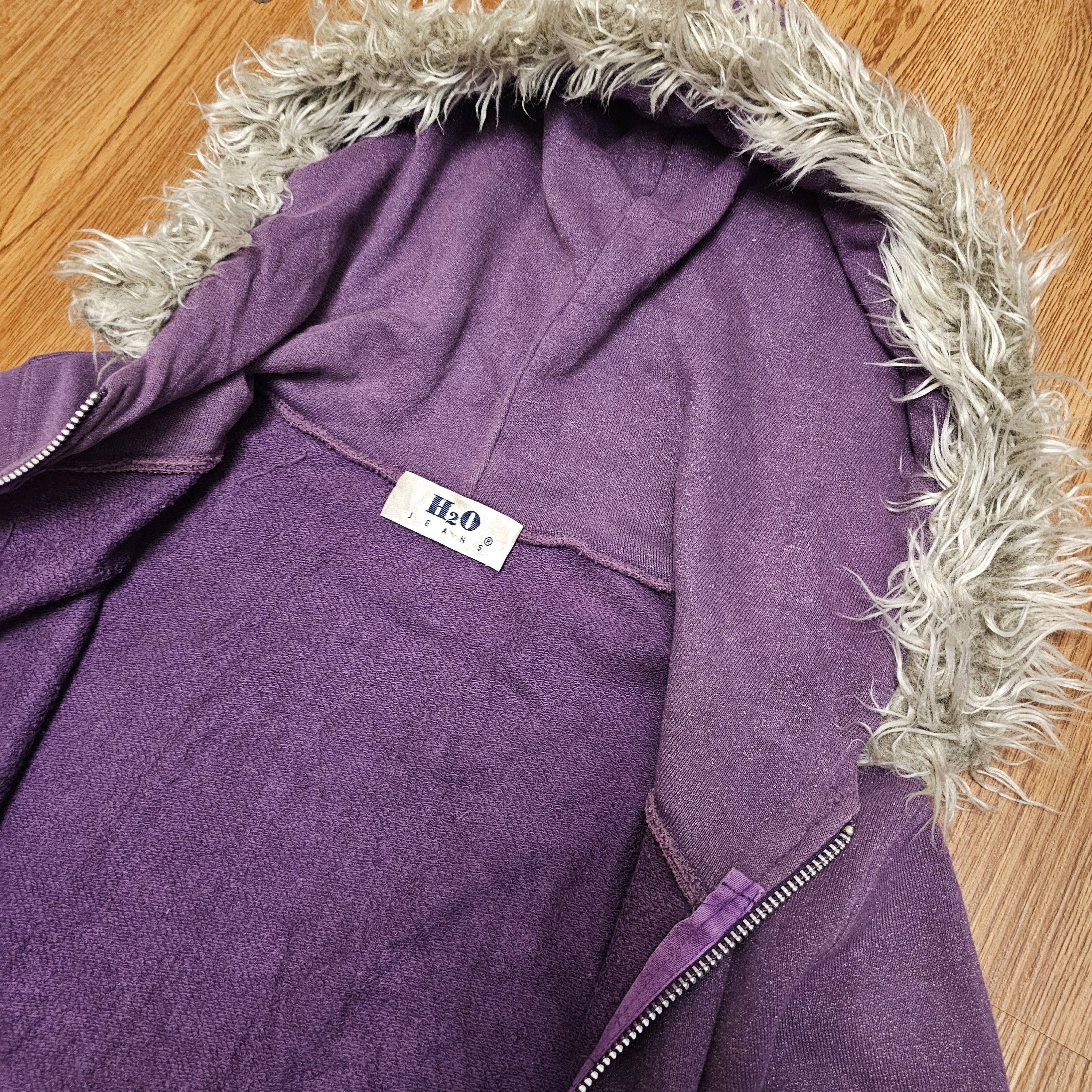 If Six Was Nine Faux Fur Archive H2O Jeans Racoon Lurex Purple Hoodie Size M / US 6-8 / IT 42-44 - 2 Thumbnail