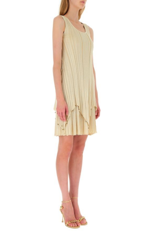 Bottega Veneta o1n1vont0325 Viscose Pilsse 2 in 1 Dress in Camomile Size XS / US 0-2 / IT 36-38 - 4 Thumbnail