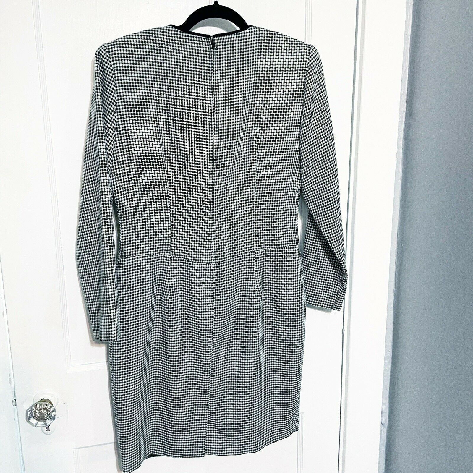 Vintage DONNA RICO Vintage Houndstooth DRESS women’s SIZE 10P Career Size L / US 10 / IT 46 - 4 Thumbnail