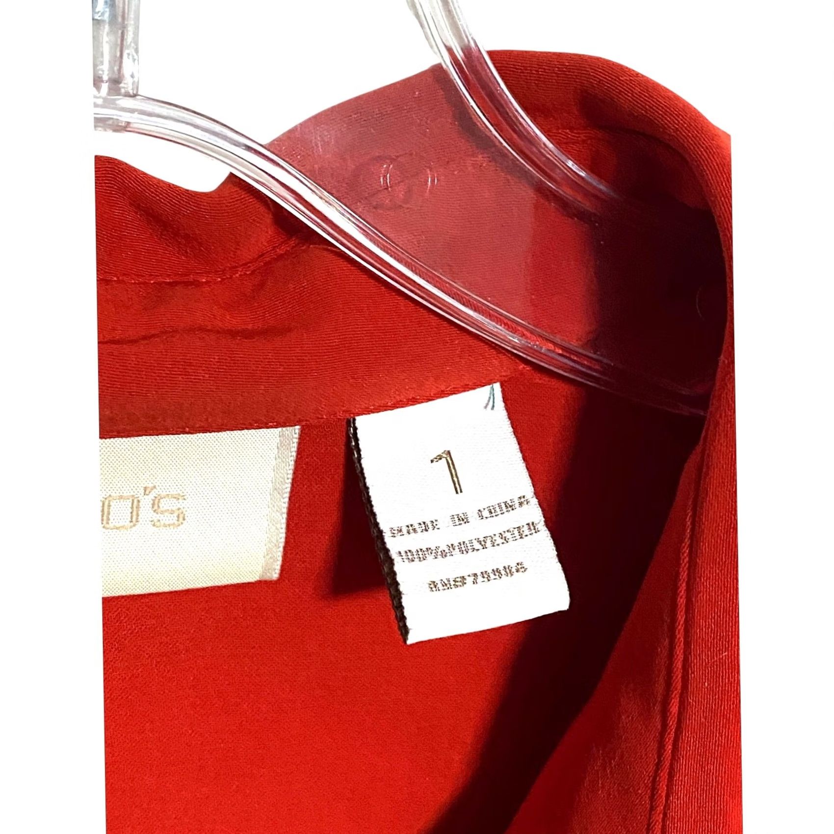 Vintage Chicos Red Long Sleeve Collared Blouse Top Tie Front Office Classic Career Shirt Women M Size M / US 6-8 / IT 42-44 - 7 Thumbnail