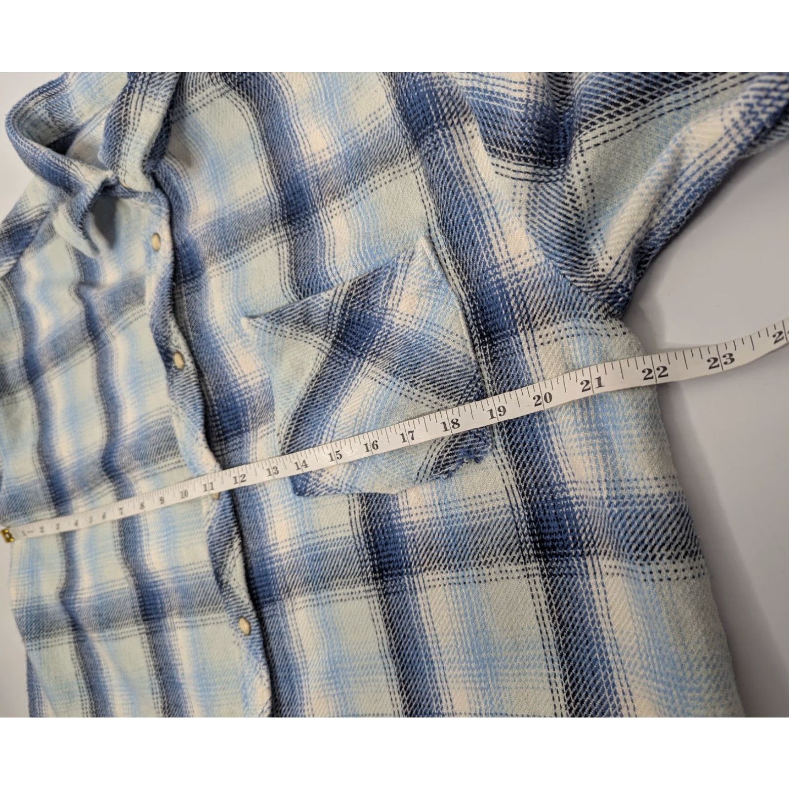 Vintage Idyllwind Miranda Lambert Plaid Flannel Shirt Womens L Blue Western Casual Business Party/Cocktail Travel Workwear Wom en? Size L / US 10 / IT 46 - 6 Thumbnail