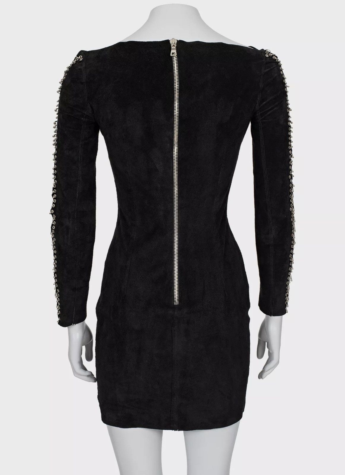 Balmain BALMAIN Decarnin SS2011 Safety Pin Suede Dress Leather Black Size S / US 4 / IT 40 - 5 Thumbnail