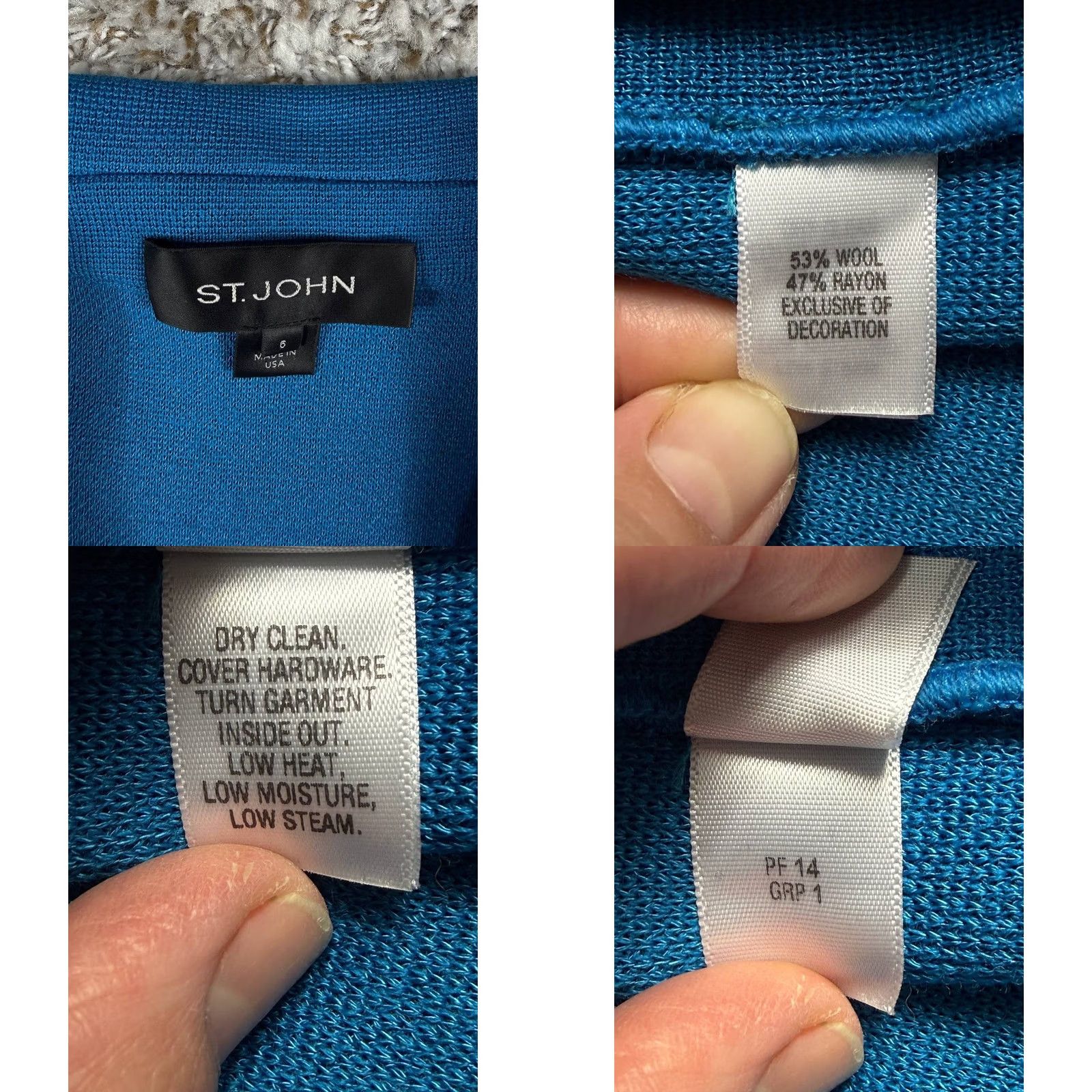 St. John St. John Santana Knit Blazer Jacket Blue Black Trim Size 6 USA Womens Size M / US 6-8 / IT 42-44 - 8 Thumbnail