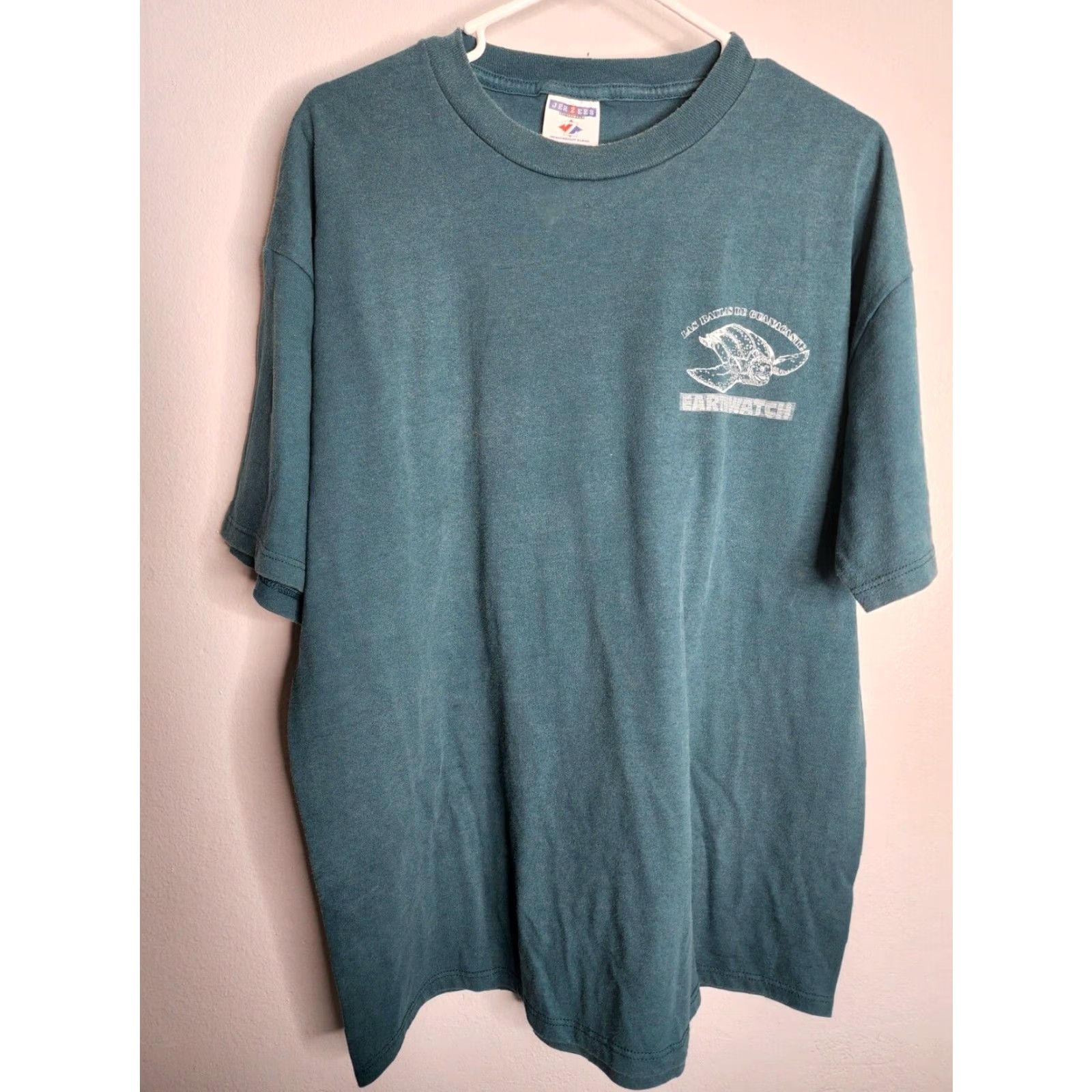 Jerzees VINTAGE Jerzees T-Shirt Shirt Mens XL Green Sea Turtle Earthwatch Double Sided 60s 70s 80s 90s Aloha Logo MENS Size US XL / EU 56 / 4 - 2 Thumbnail