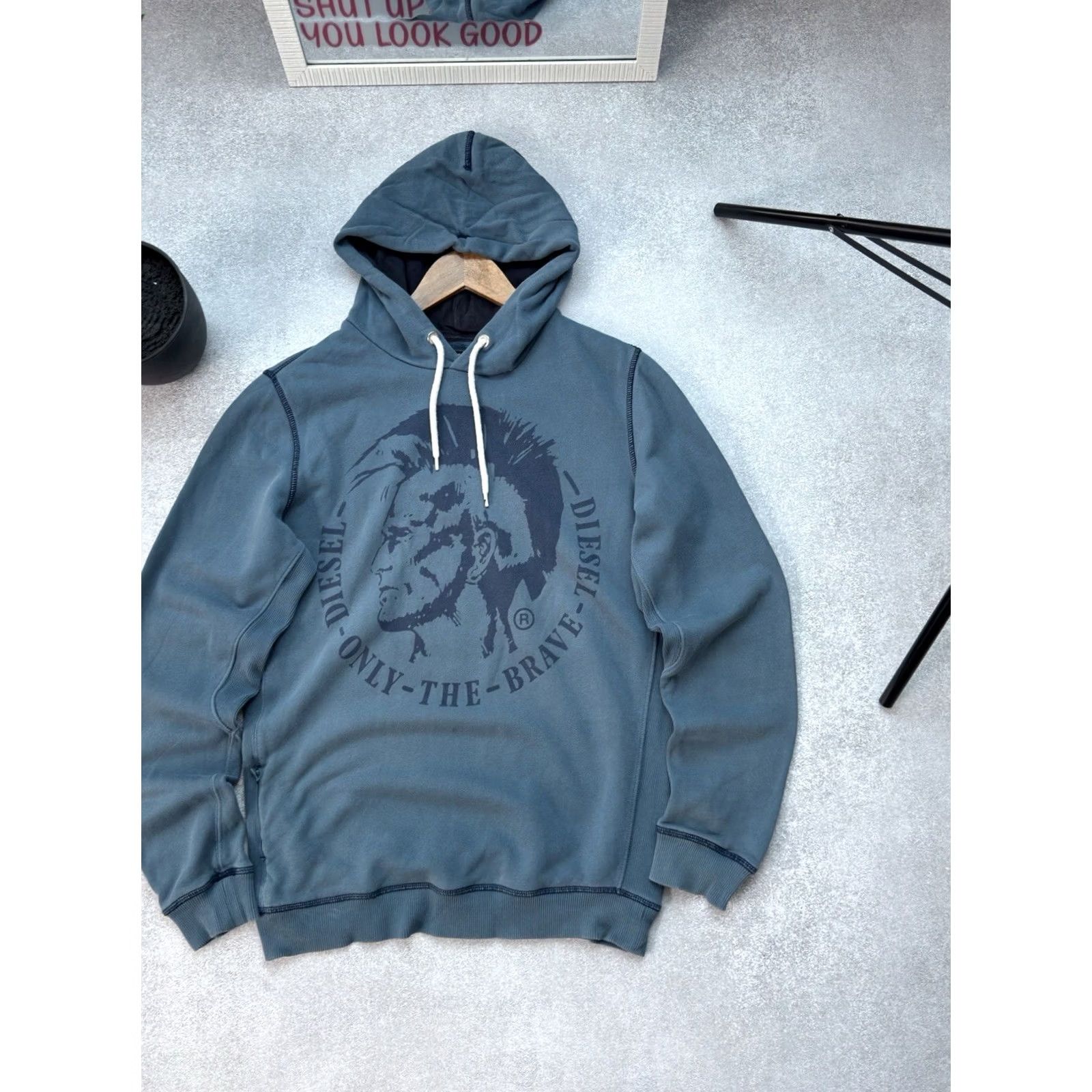 Diesel VINTAGE Diesel Hoodie Men S Blue Big Logo 90s Y2K Streetwear Pullover Size US S / EU 44-46 / 1 - 3 Thumbnail
