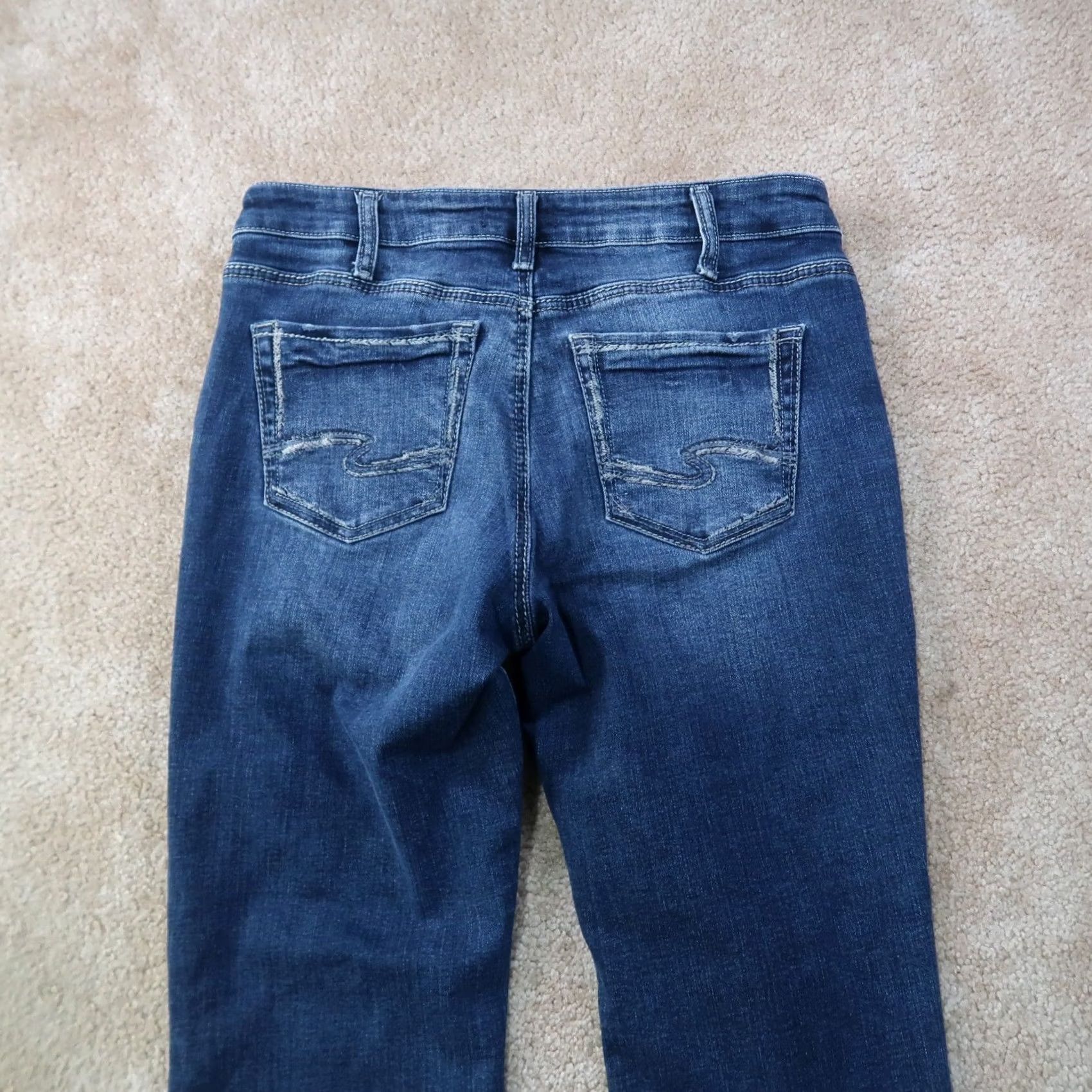 Silver Jeans Co. Silver Jeans Suki Bootcut Jeans Women 33x31 Blue Denim Stretch Regular 5-Pocket Style Vintage: No Size 24" / US 00 / IT 34 - 6 Thumbnail