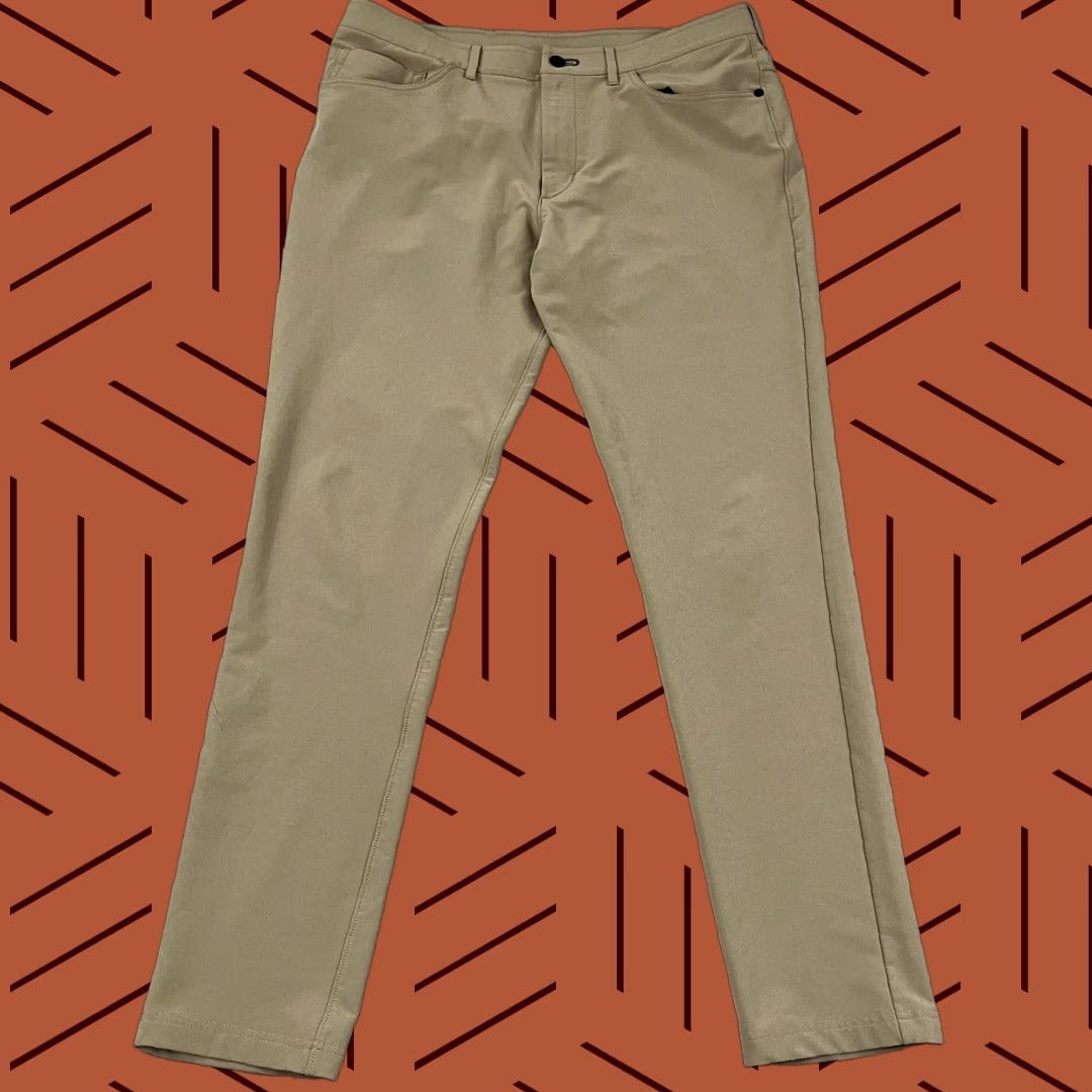 PUBLIC REC Workday Pants Mens 34 x 31 Brown 5-Pocket Stretch Chino Casual Workwear Solid Modern Straight