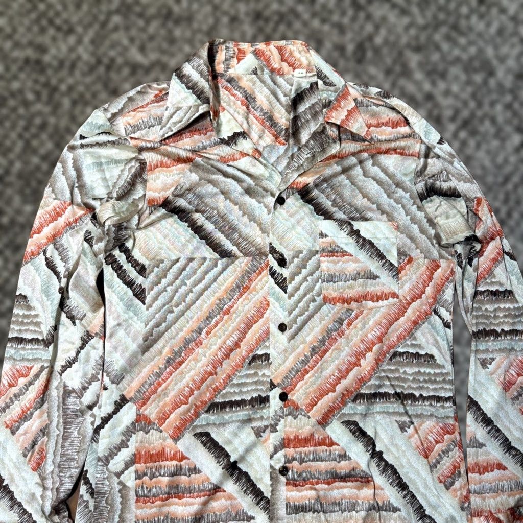 Etro Vintage 70s Shirt Mens L Nylon Polyester Button Disco Retro Party L/S N15 Size US L / EU 52-54 / 3 - 1 Thumbnail