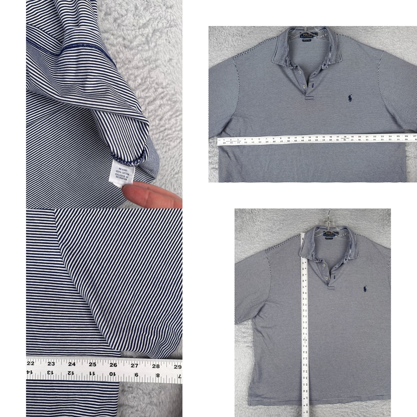 Ralph Lauren Polo Ralph Lauren Shirt Adult 2XL XXL 2XB Blue Stripe 100% Pima Soft Cotton Size US XXL / EU 58 / 5 - 8 Thumbnail