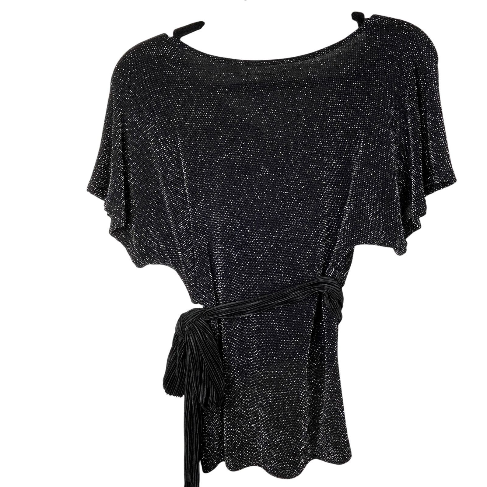 Other Maurices Shimmer Twist Front Blouse Glitter Holiday Belt Top Size M / US 6-8 / IT 42-44 - 5 Thumbnail
