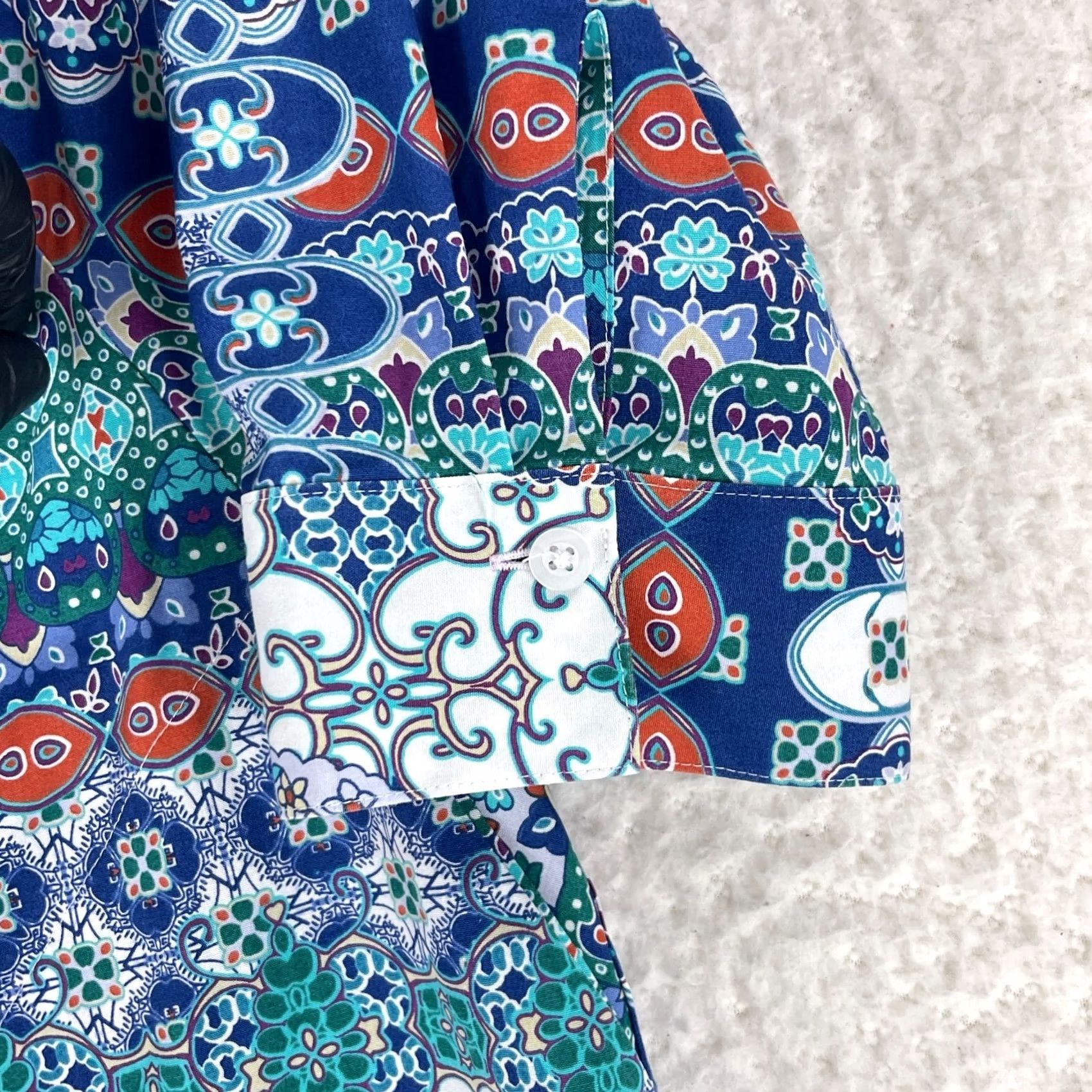 Vintage Chico's Button-Up Shirt Womens Small Blue Mixed Media 3/4 Sleeve Casual Size S / US 4 / IT 40 - 6 Thumbnail