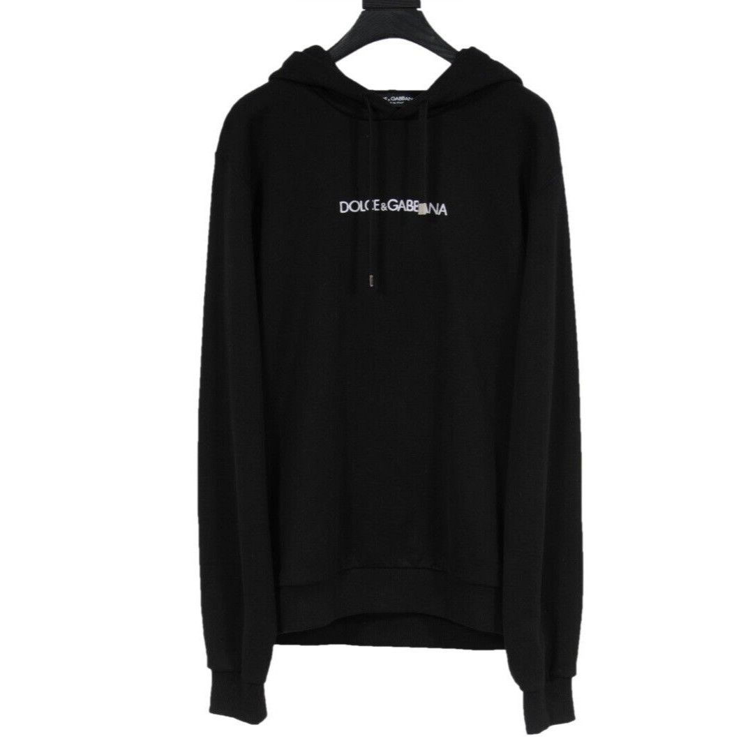 Dolce & Gabbana Logo Hoodie Black White | Grailed