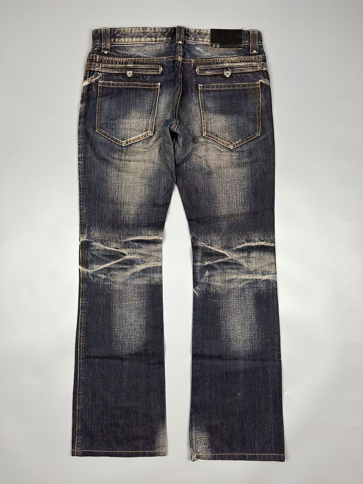 Japanese Brand Japanese High Street Whiskered Flare Denim Size US 33 - 2 Thumbnail