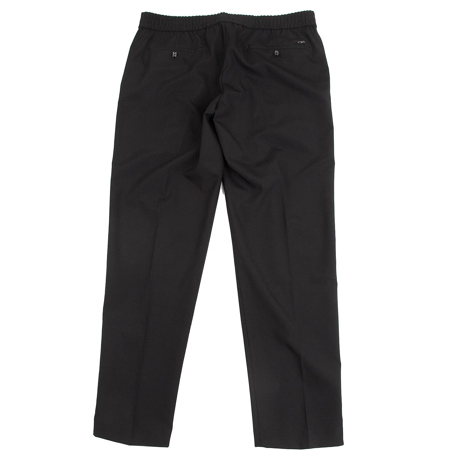 Emporio Armani Wool Blend Stretch Center Tuck Pants in Black Size 54 Size US 36 / EU 52 - 8 Thumbnail
