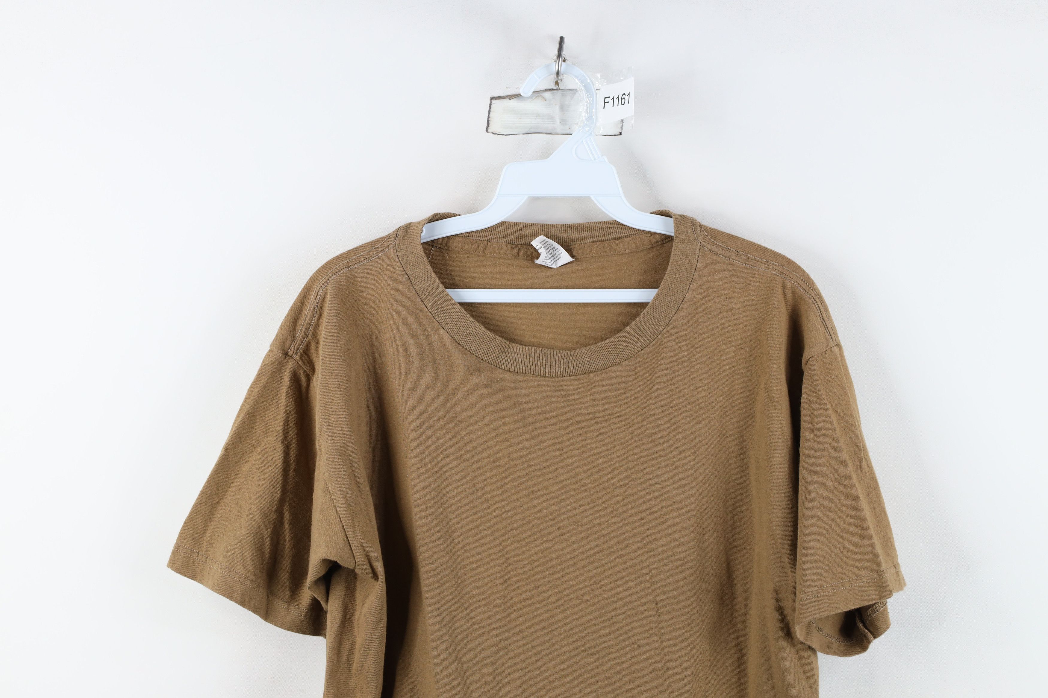 Vintage Vintage 90s Streetwear Blank Short Sleeve T-Shirt Brown USA Size US L / EU 52-54 / 3 - 2 Thumbnail