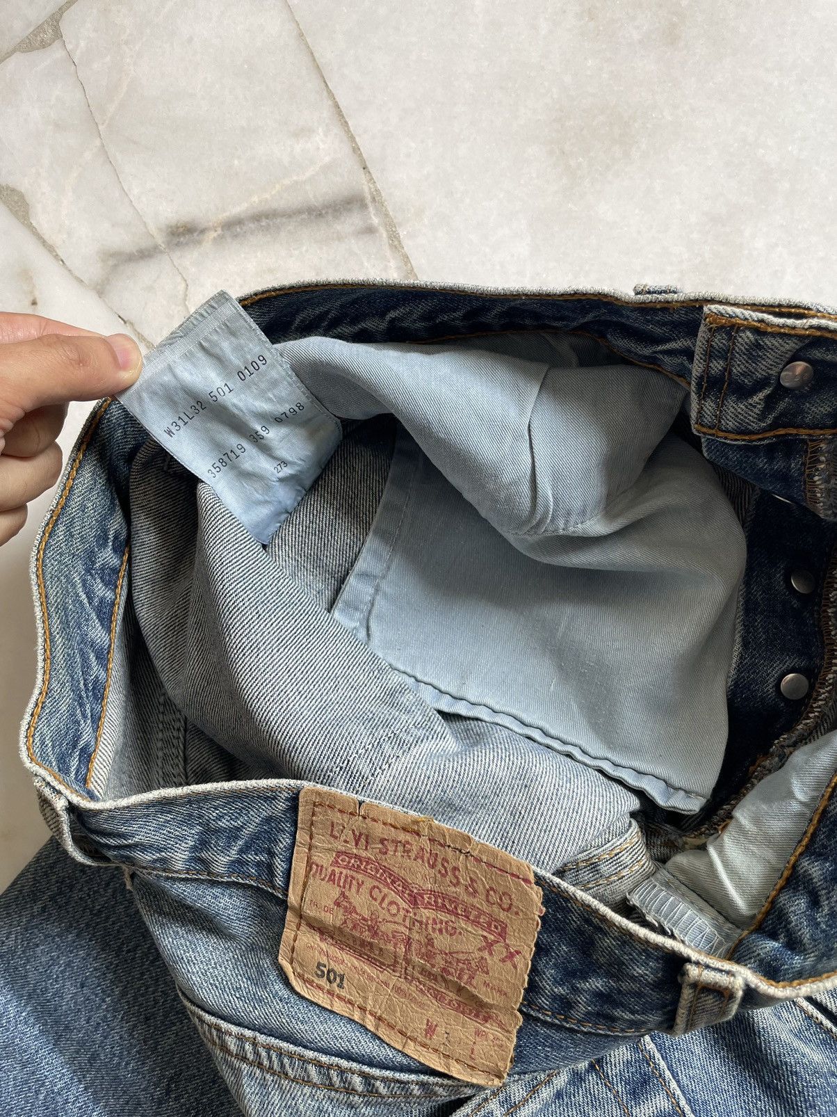 Levi's Vintage Levis 501 Blue Washed Jeans Size US 30 / EU 46 - 7 Thumbnail