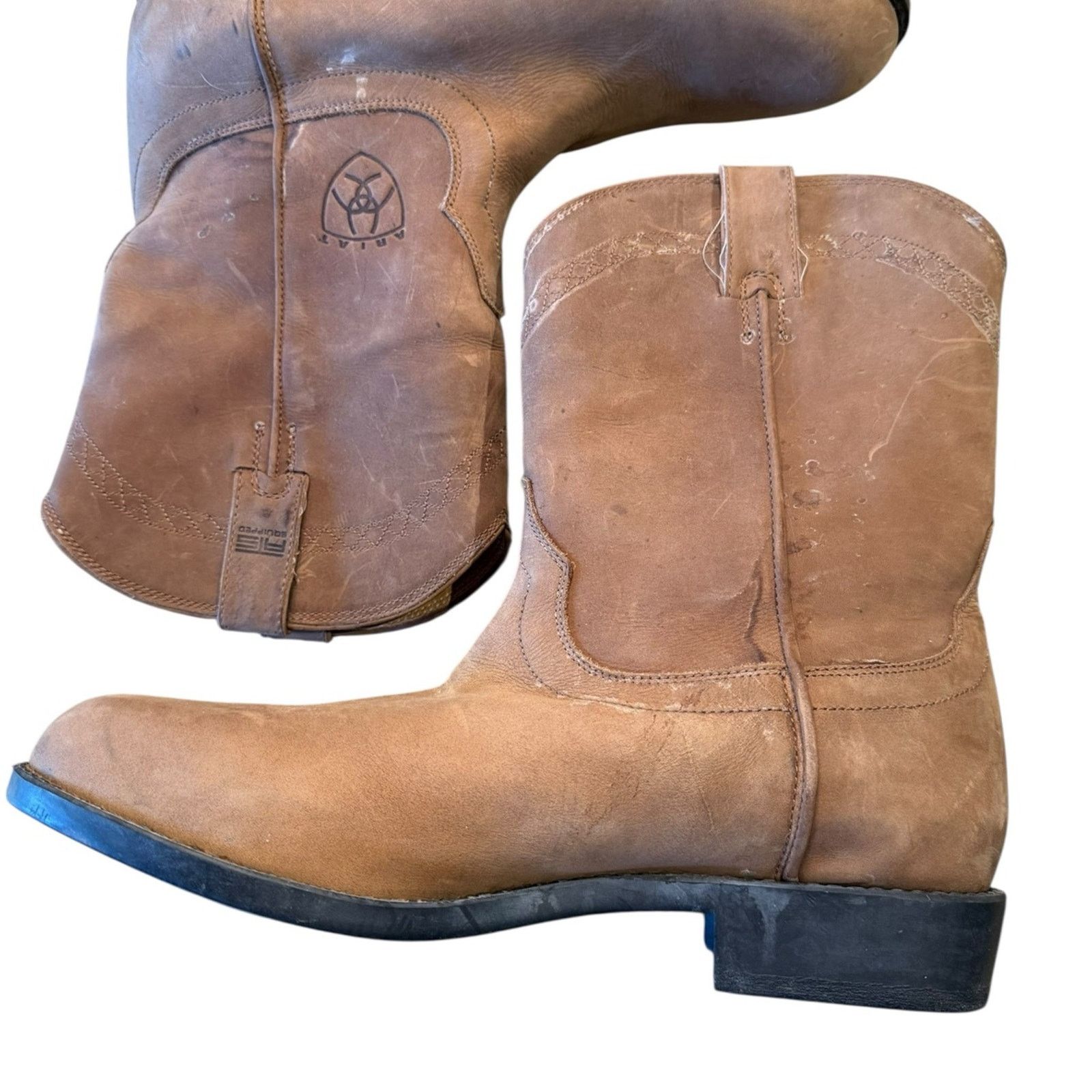 Ariat 11.5 Medium Tan Nubuck Classic Roper Style Boots NWT