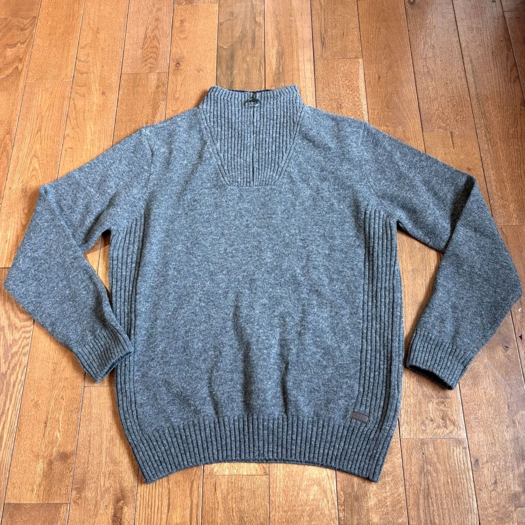 Barbour Barbour Nelson Essential 1/2 Zip Sweater Storm Grey 100% Wool sz L Mens Size US L / EU 52-54 / 3 - 3 Thumbnail