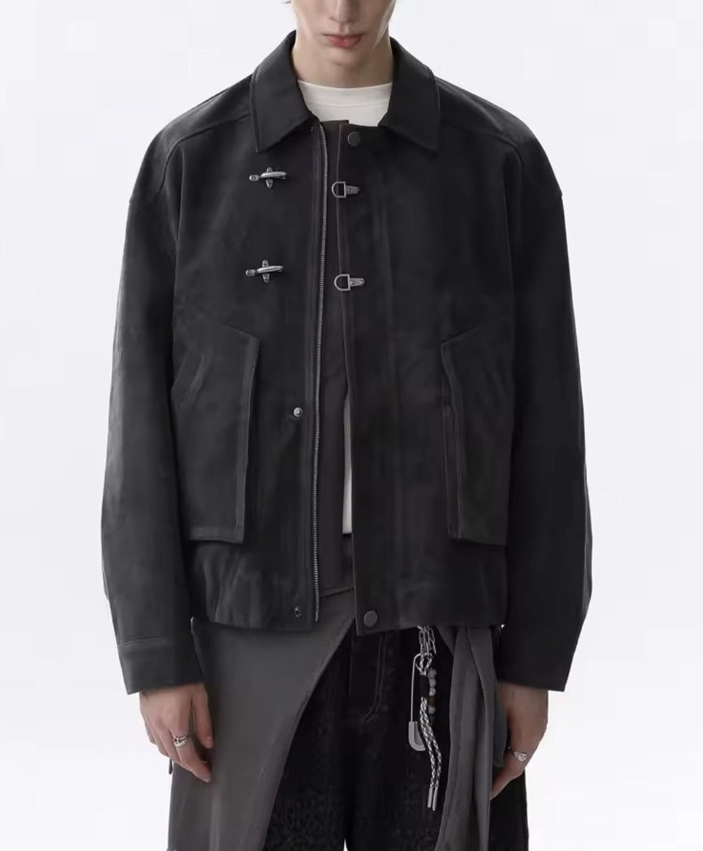 Japanese Brand Toggle Button Collar Pu Leather Jacket Size US XL / EU 56 / 4 - 6 Thumbnail