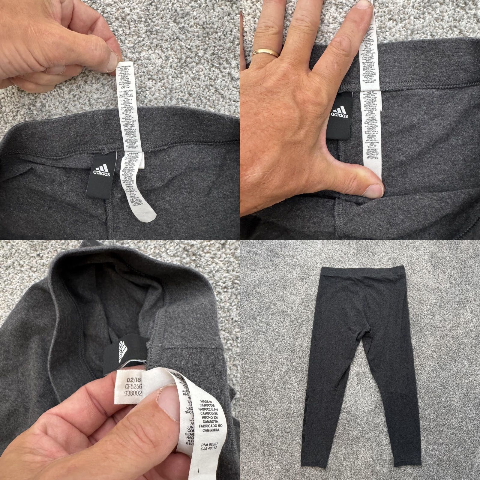Adidas Adidas Leggings Womens Large Stretch Ankle Activewear Pants CF5256 Gray Nike? Size 36" / US 14 / IT 50 - 8 Thumbnail