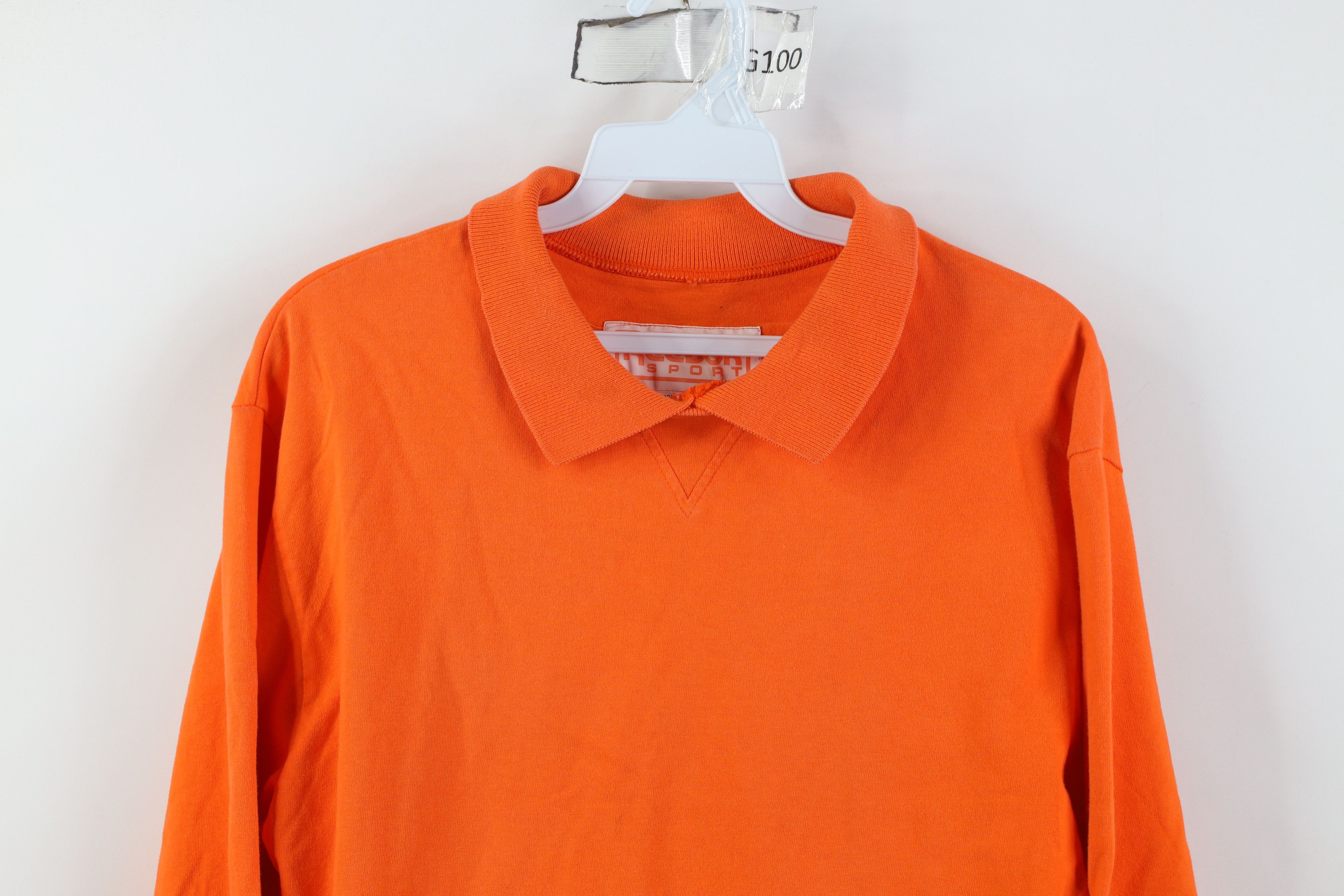 Reebok Vintage 90s Reebok Sport Spell Long Sleeve Rugby Polo Orange Size US S / EU 44-46 / 1 - 2 Thumbnail