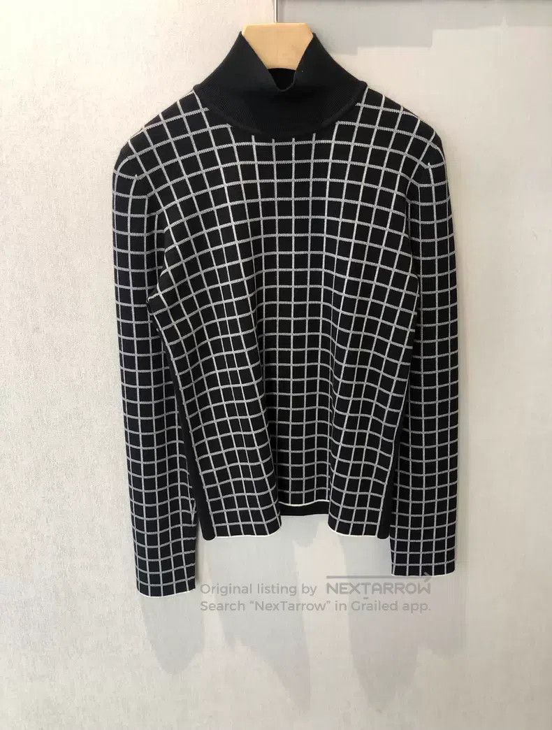 Hermes Hermes Black and White Striped High Neck Knit Top Size XS / US 0-2 / IT 36-38 - 1 Thumbnail