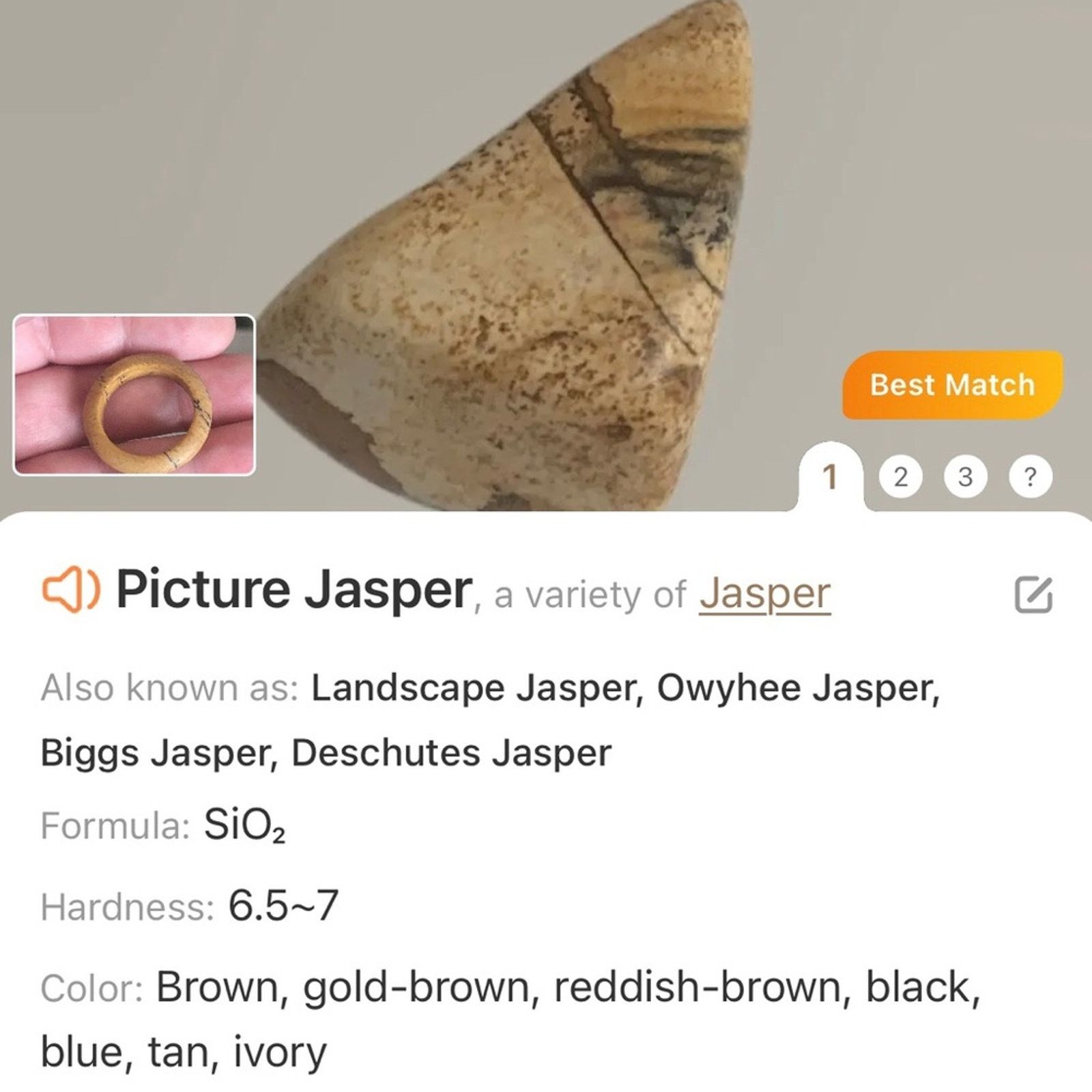 Handmade Handcrafted genuine picture jasper stone band ring 8.5 Size ONE SIZE - 10 Thumbnail