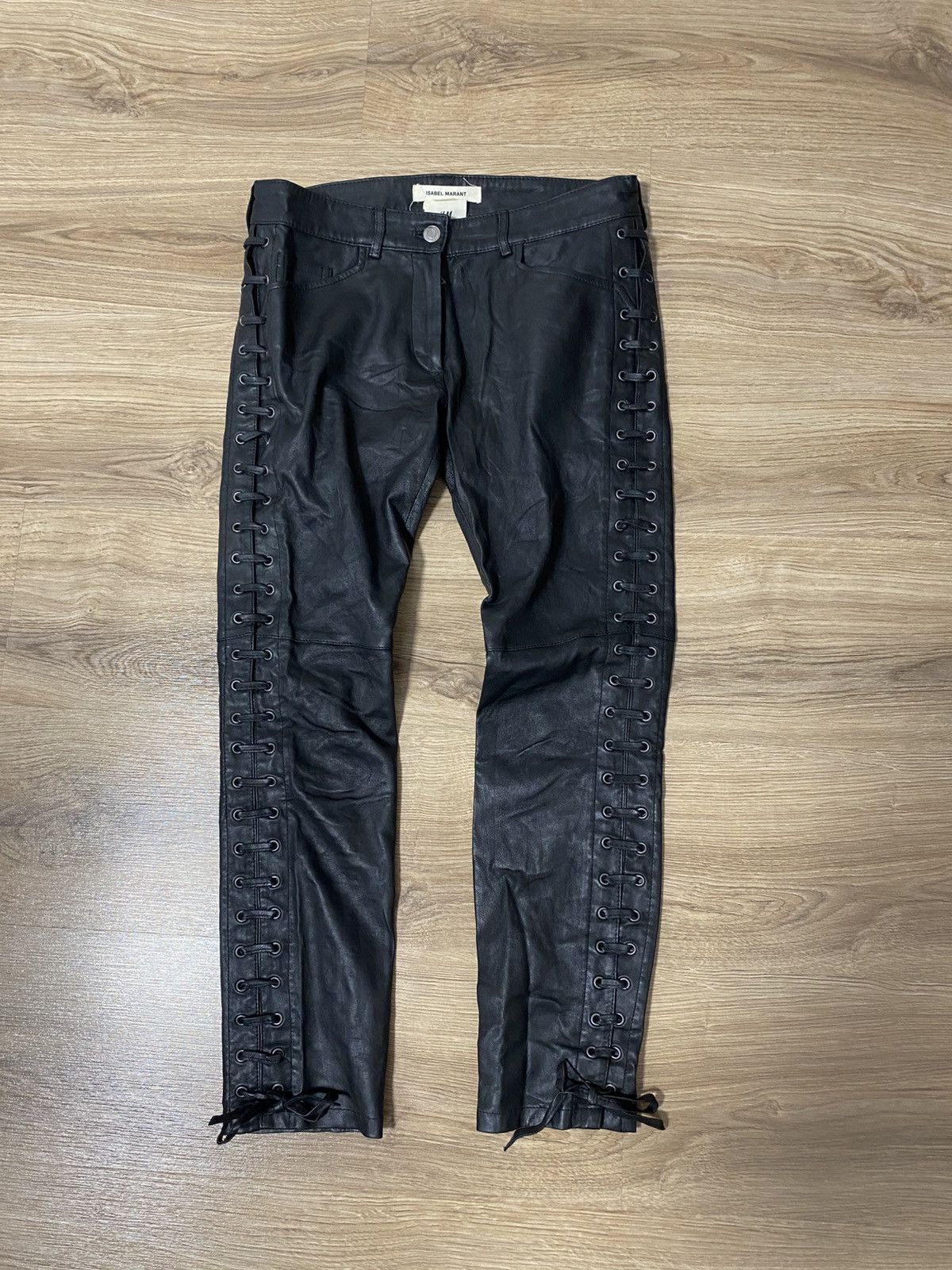 Isabel Marant x H&M Lambs Leather Pants Punk Grunge Rock