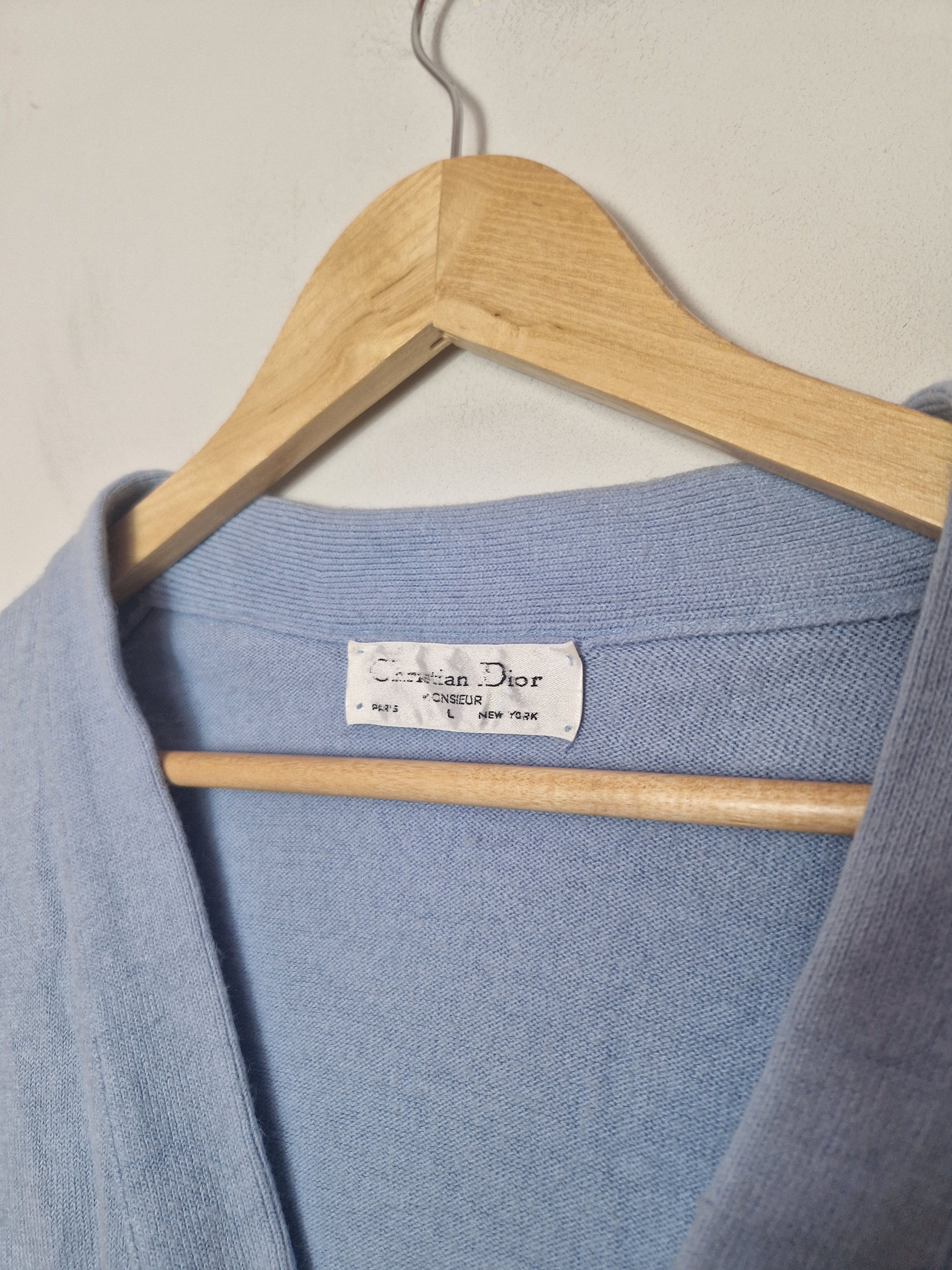 Dior × Hedi Slimane Dior vintage baby blue cardigan Size US XL / EU 56 / 4 - 6 Thumbnail