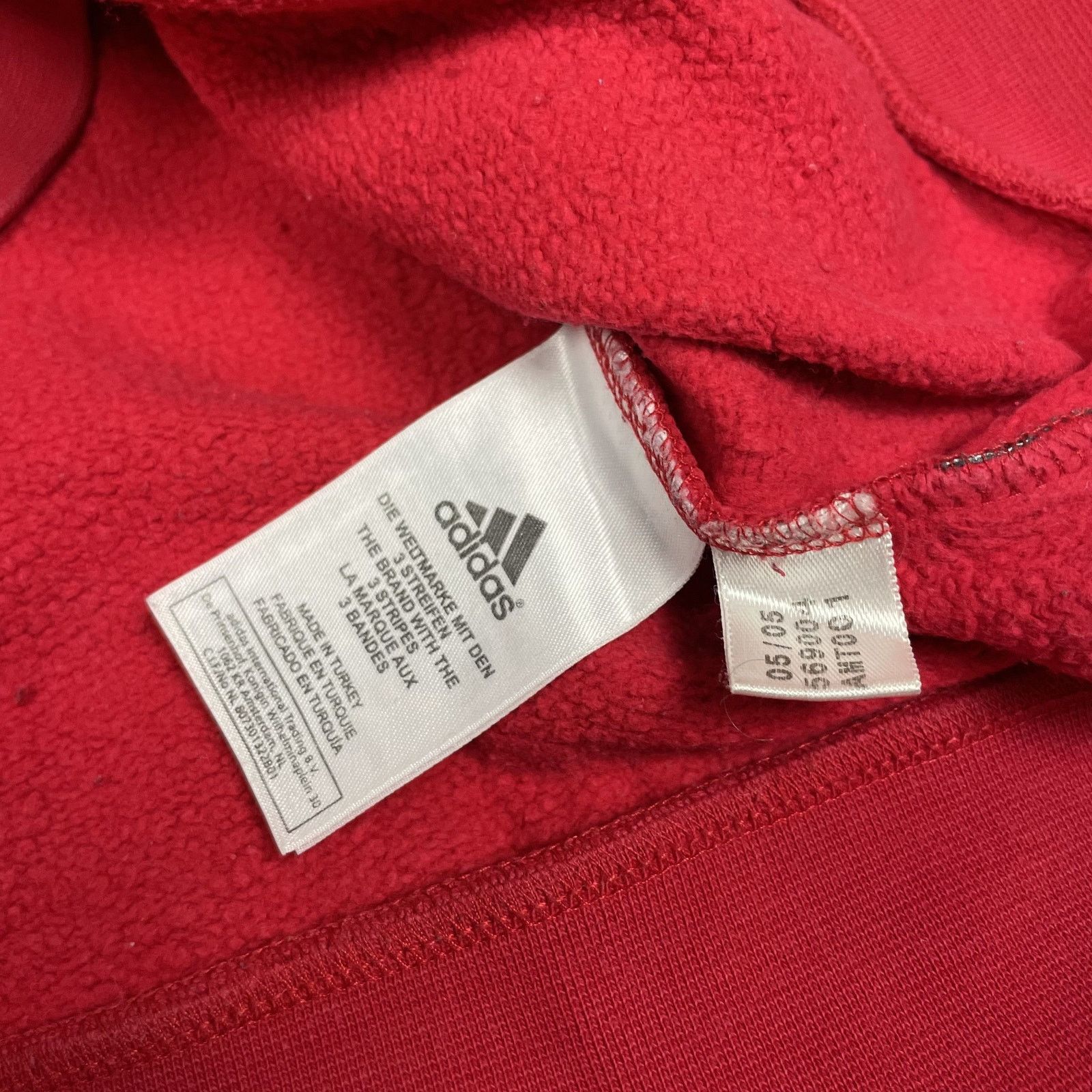 Adidas × Vintage Adidas Men's Red 3-Stripes Trefoil Fleece Lined Sweatshirt S Size US S / EU 44-46 / 1 - 7 Thumbnail