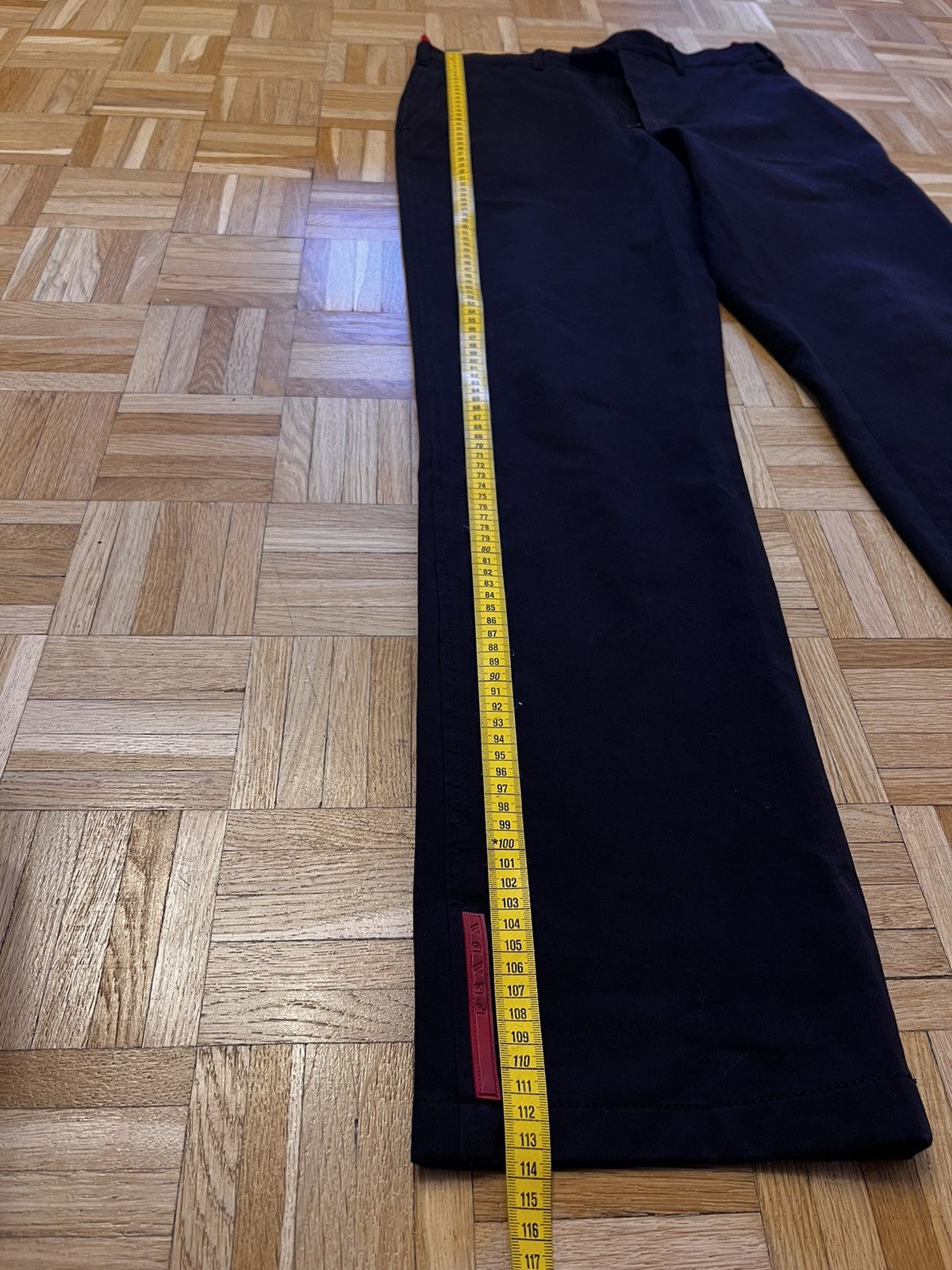 Prada Technical Red Tab Trousers nylon pants black w32
