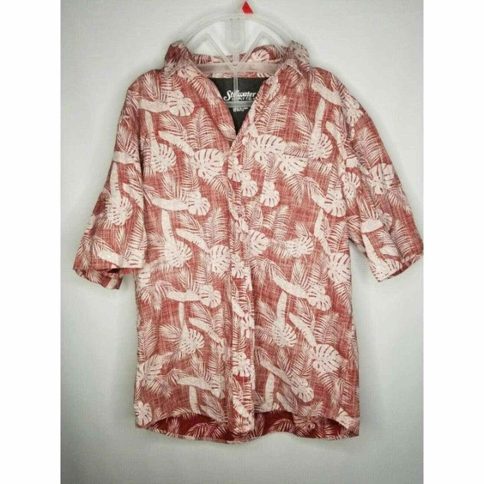 Stingwater Stillwater Supply Co. Red White Hawaiian Button Front Shir Size US XXL / EU 58 / 5 - 2 Thumbnail