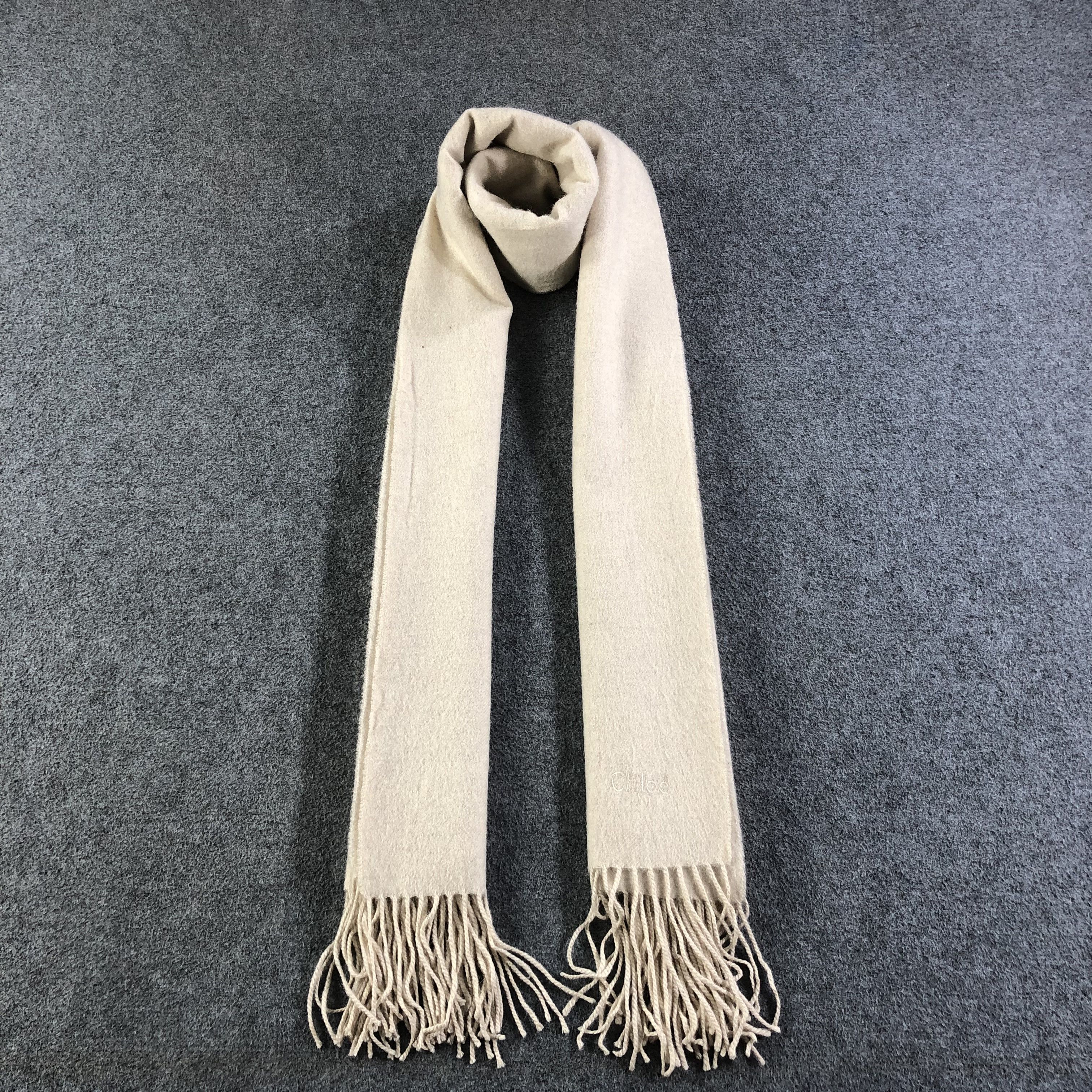 Vintage Chloe Plain Cashmere Scarf Muffler V1189 Size ONE SIZE - 1 Thumbnail
