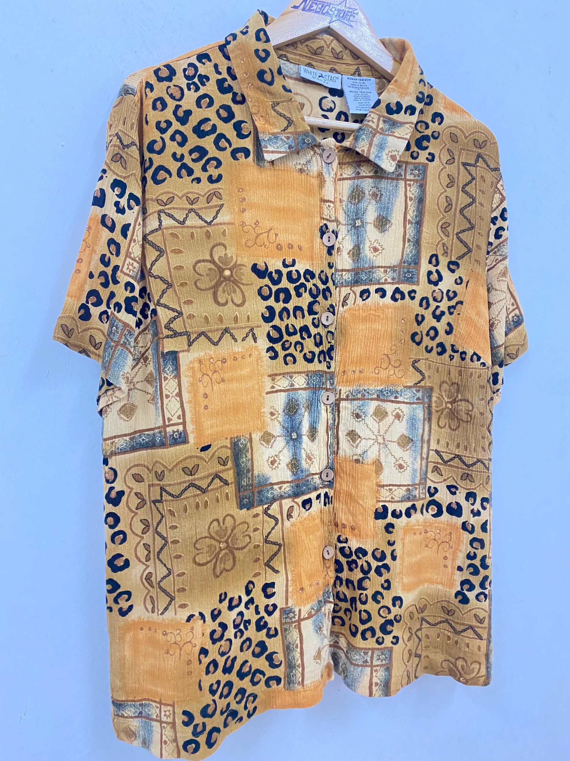 Sun Surf vtg 80s 100% Rayon Hawaiian Shirt leopard designRARE Size XL / US 12-14 / IT 48-50 - 4 Thumbnail