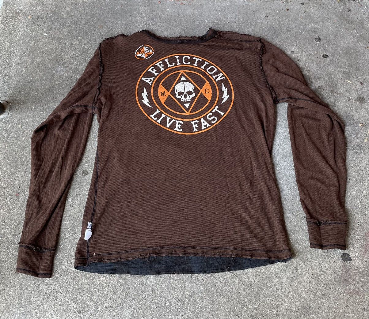 Affliction Rare Y2k Affliction Live Fast Reversible Thermal Longsleeve Size US XXL / EU 58 / 5 - 10 Thumbnail