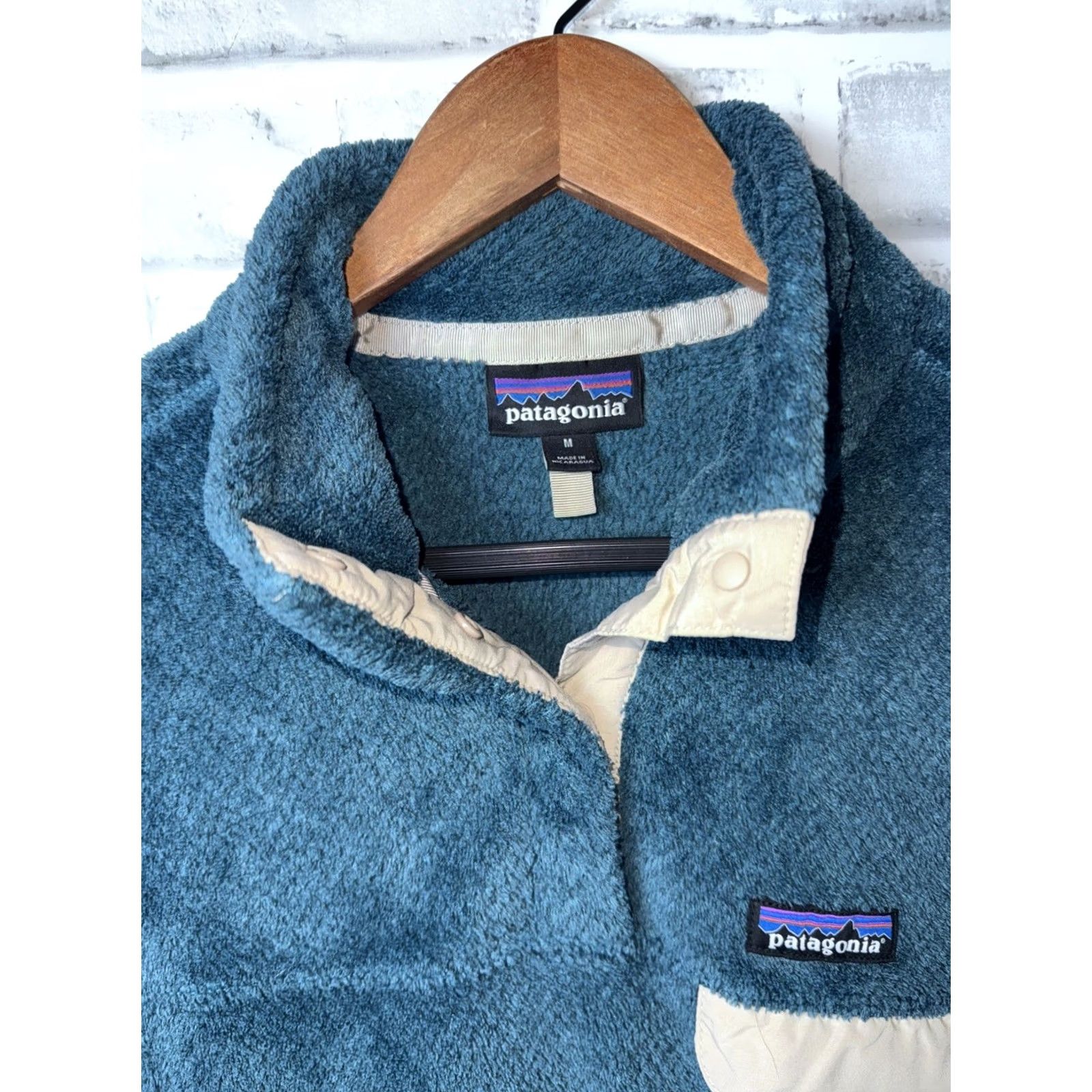 Patagonia Patagonia Womens Fleece Jacket Pullover Snap Button Teal Blue M Women Pullover M Size M / US 6-8 / IT 42-44 - 3 Thumbnail
