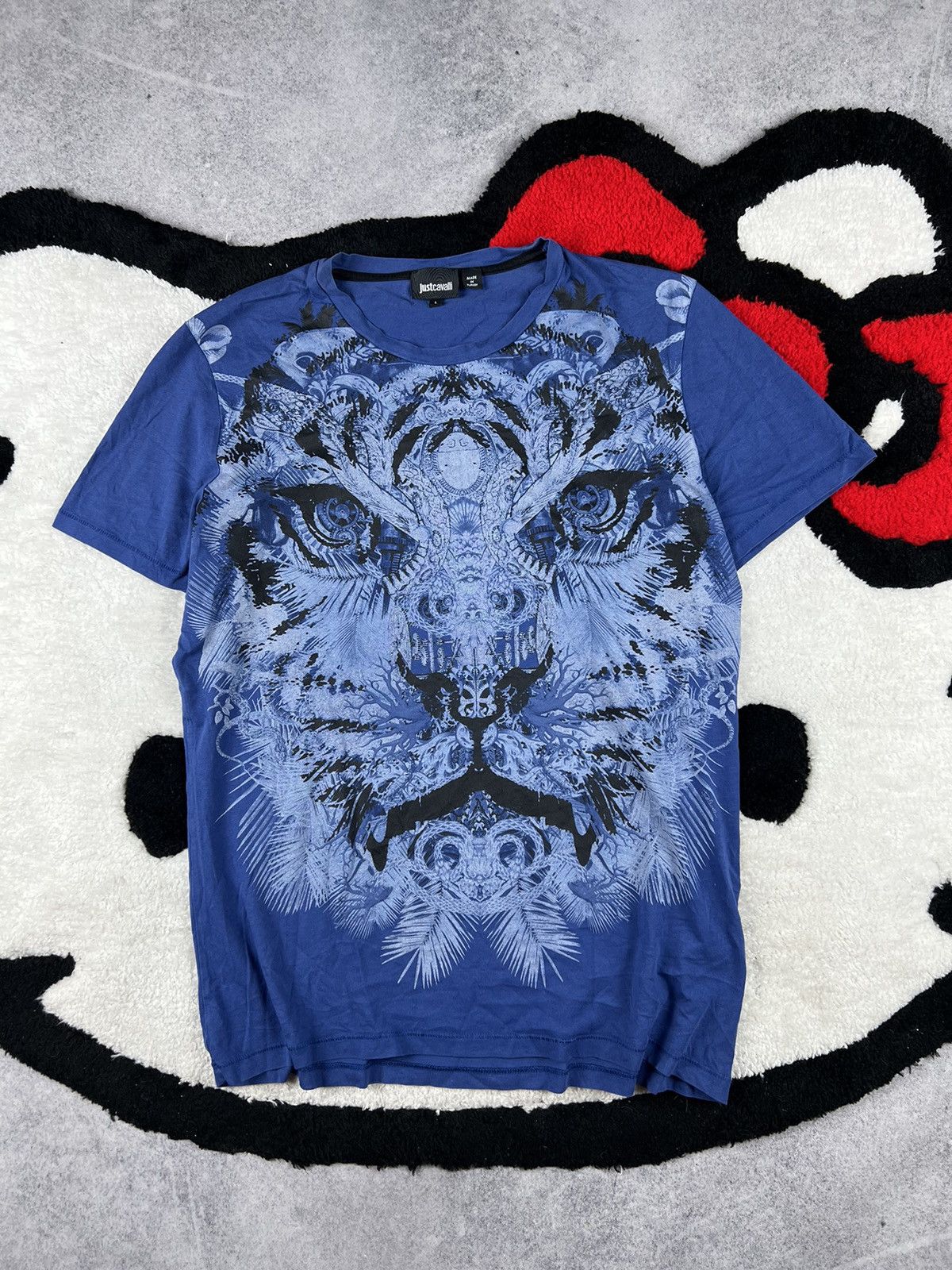 Just Cavalli Vintage Y2K Just Cavalli Tiger Overprinted Tee Shirt Size US L / EU 52-54 / 3 - 1 Thumbnail