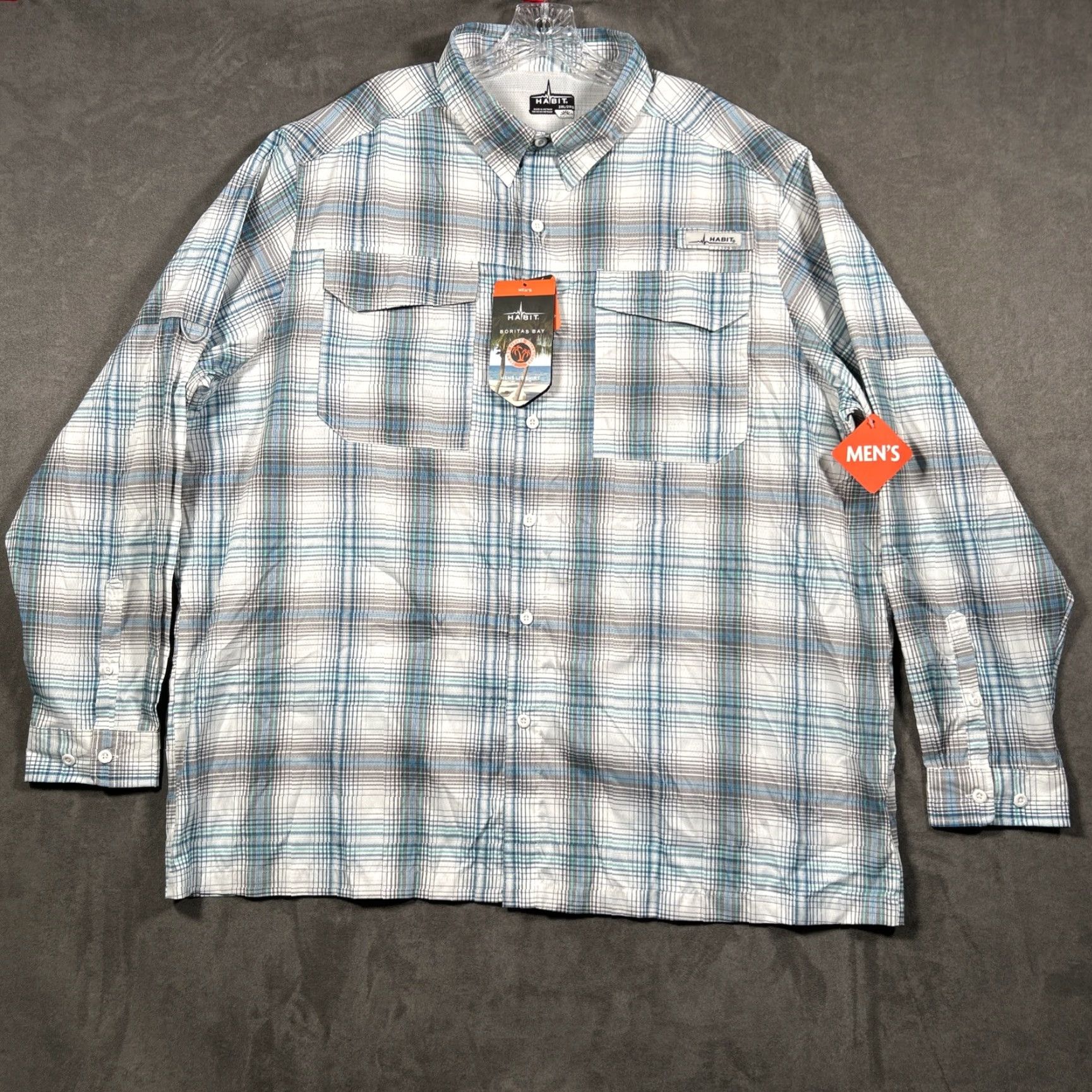 Habitat Habit Boritas Bay Celestial River Shirt Mens XXL Fishing Long Sleeve Button Down Size US XXL / EU 58 / 5 - 2 Thumbnail