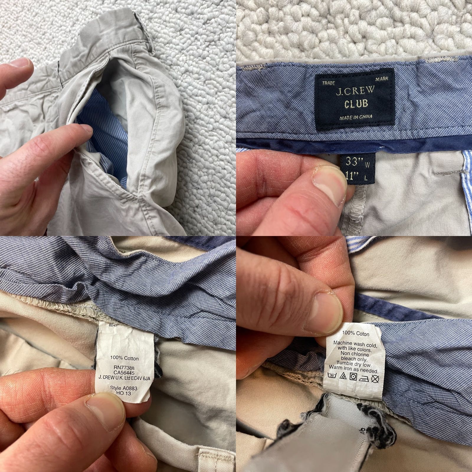 J.Crew J.Crew Shorts Mens 33 Chino Beige Cotton 11" Inseam Pockets Flat Front Regular Rise Kn... Size US 33 - 8 Thumbnail