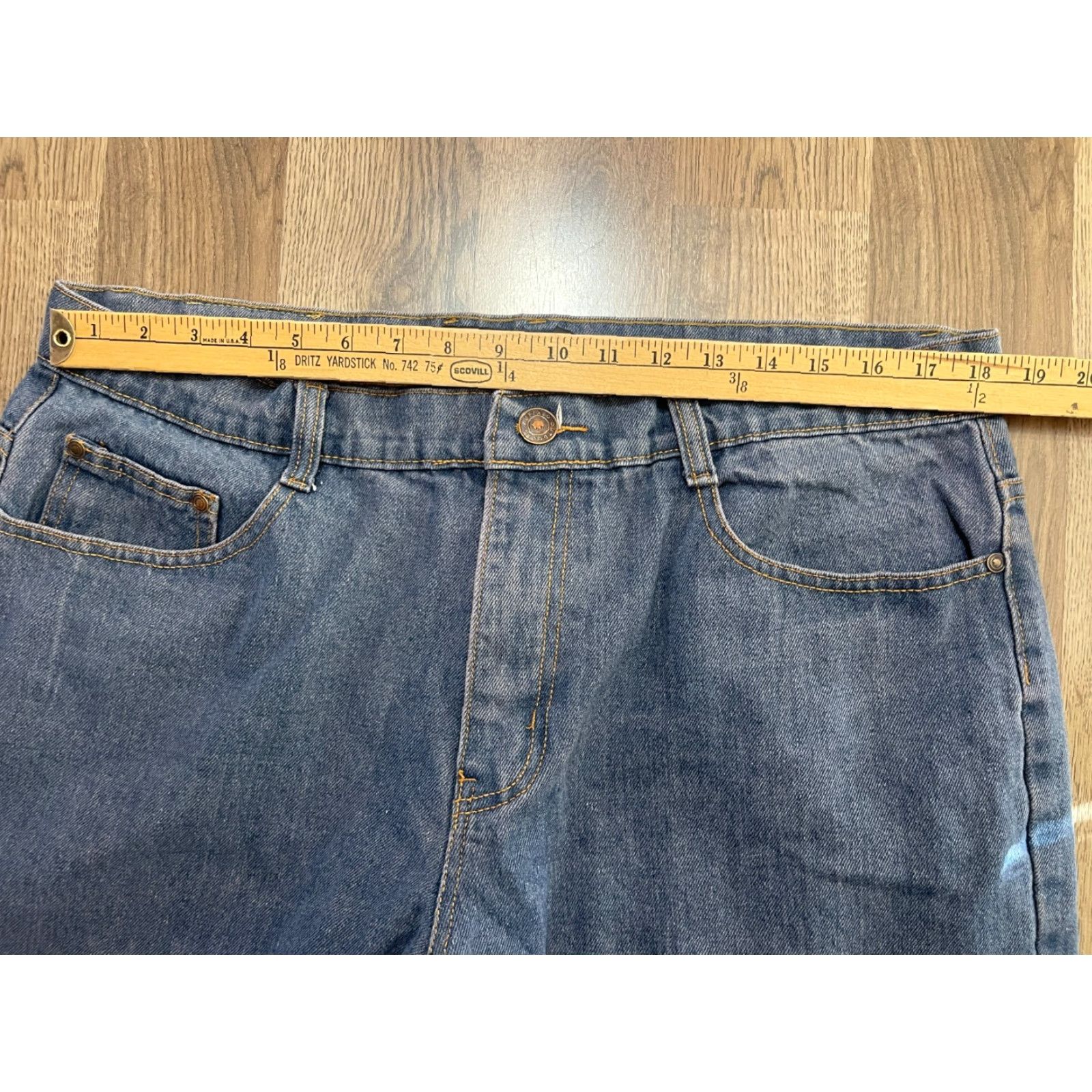 Vintage Buffalo Jeans Men's 38/34 Blue Denim Straight Leg Pockets Jeans Retail 34 In Inseam Size US 38 / EU 54 - 6 Thumbnail