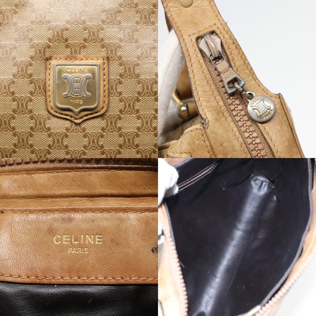 Celine CELINE Macadam Canvas Shoulder Bag Beige Size ONE SIZE - 11 Thumbnail